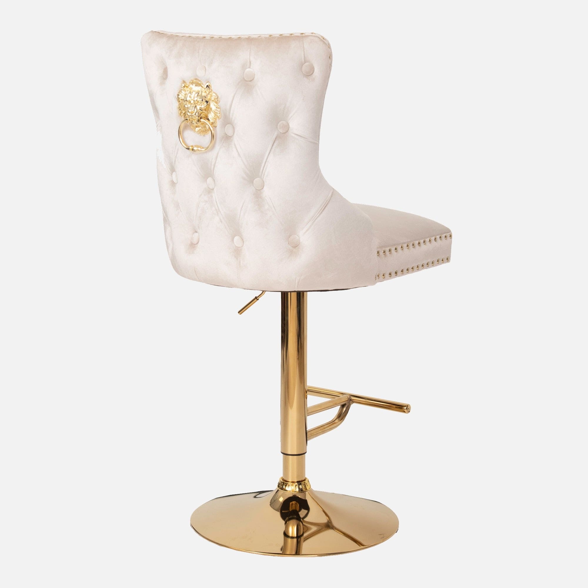 Dubai - Swivel Bar Stool, Cream Velvet