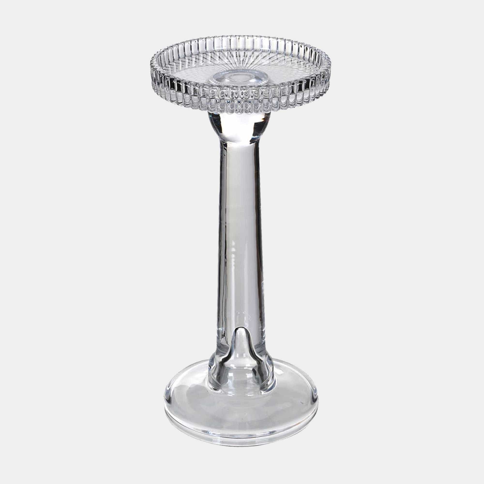 Ribbed - Large Glass Candle Holder