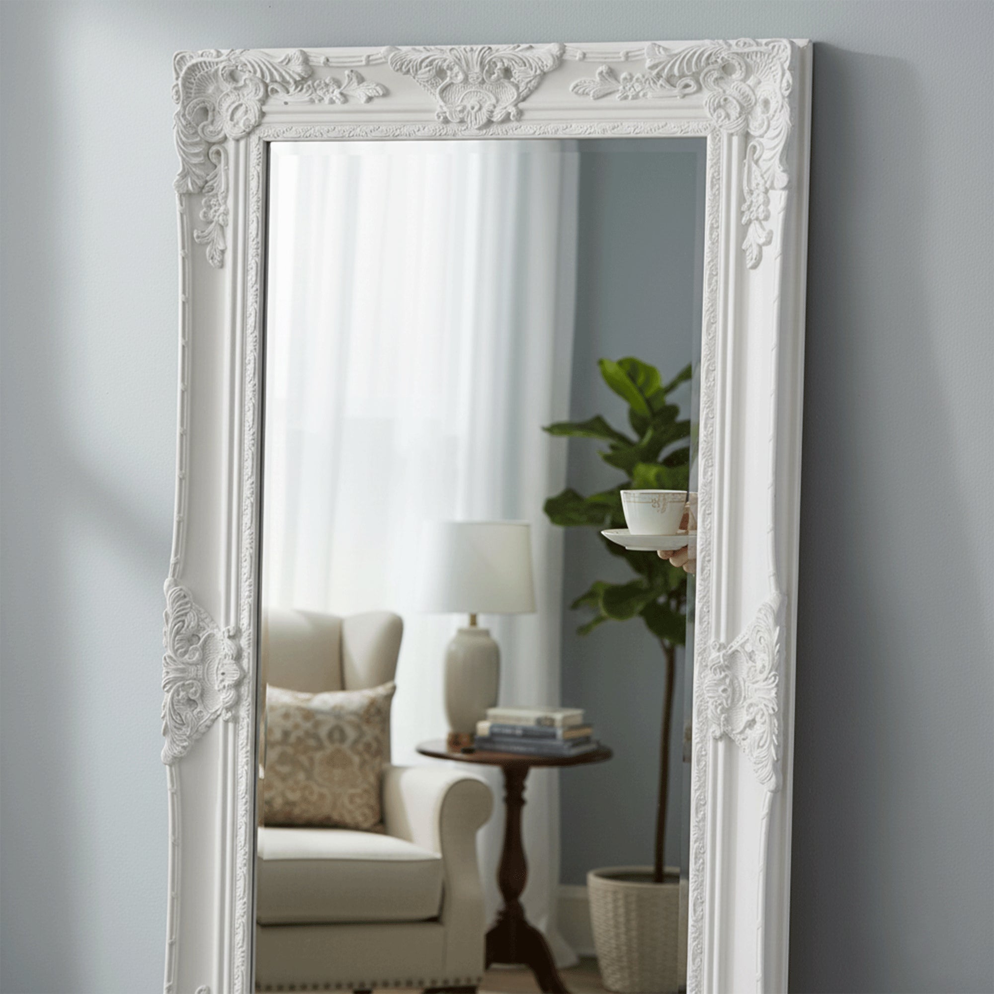 Windsor Swept Mirror White 170x84cm (WG)