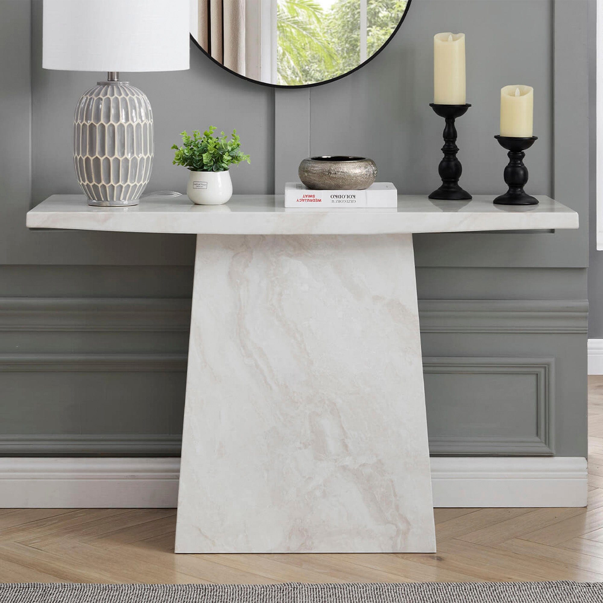 Glacier - Solid Marble Console Table