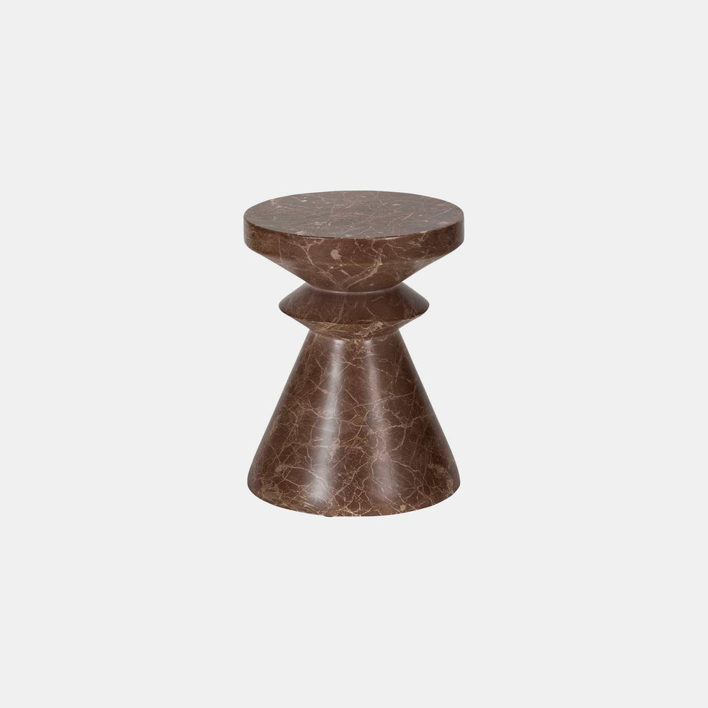 Rook - Lamp Table In Brown Faux Marble