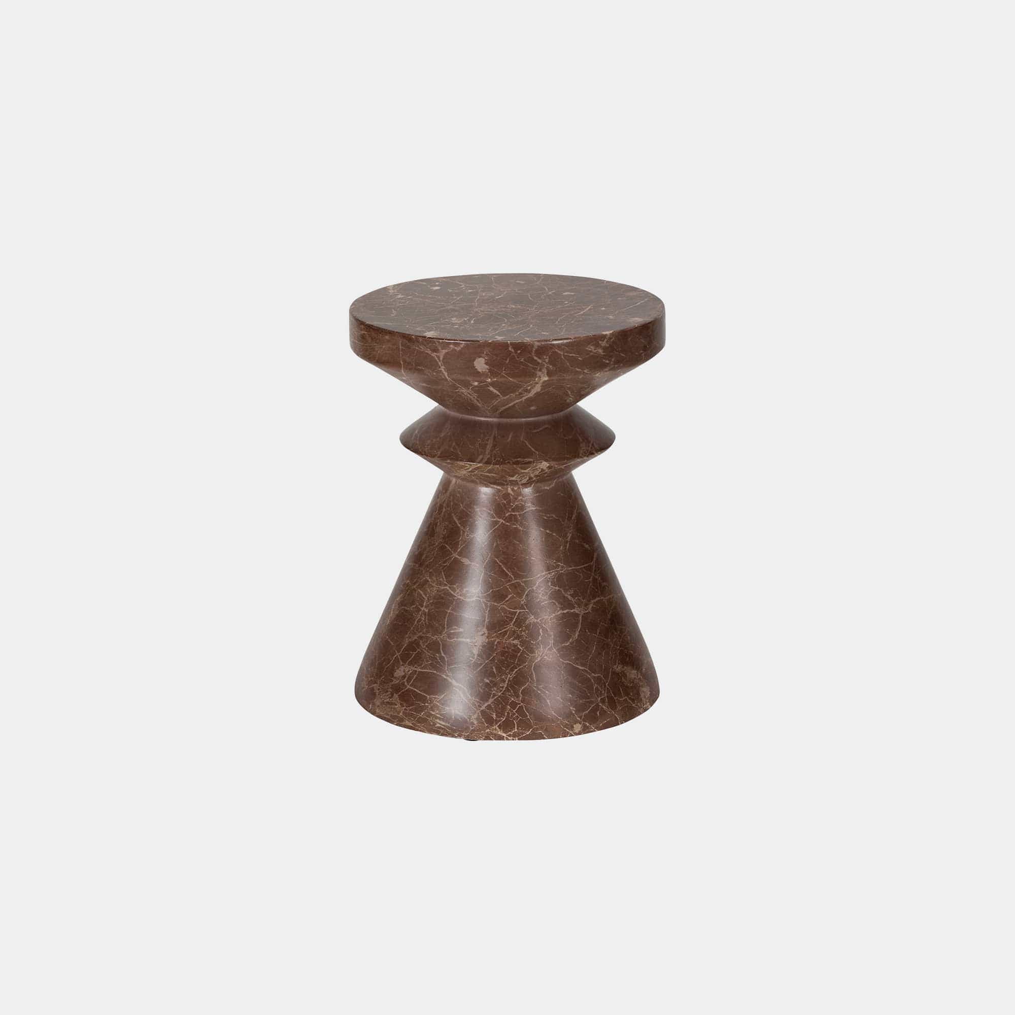 Rook - Lamp Table In Brown Faux Marble