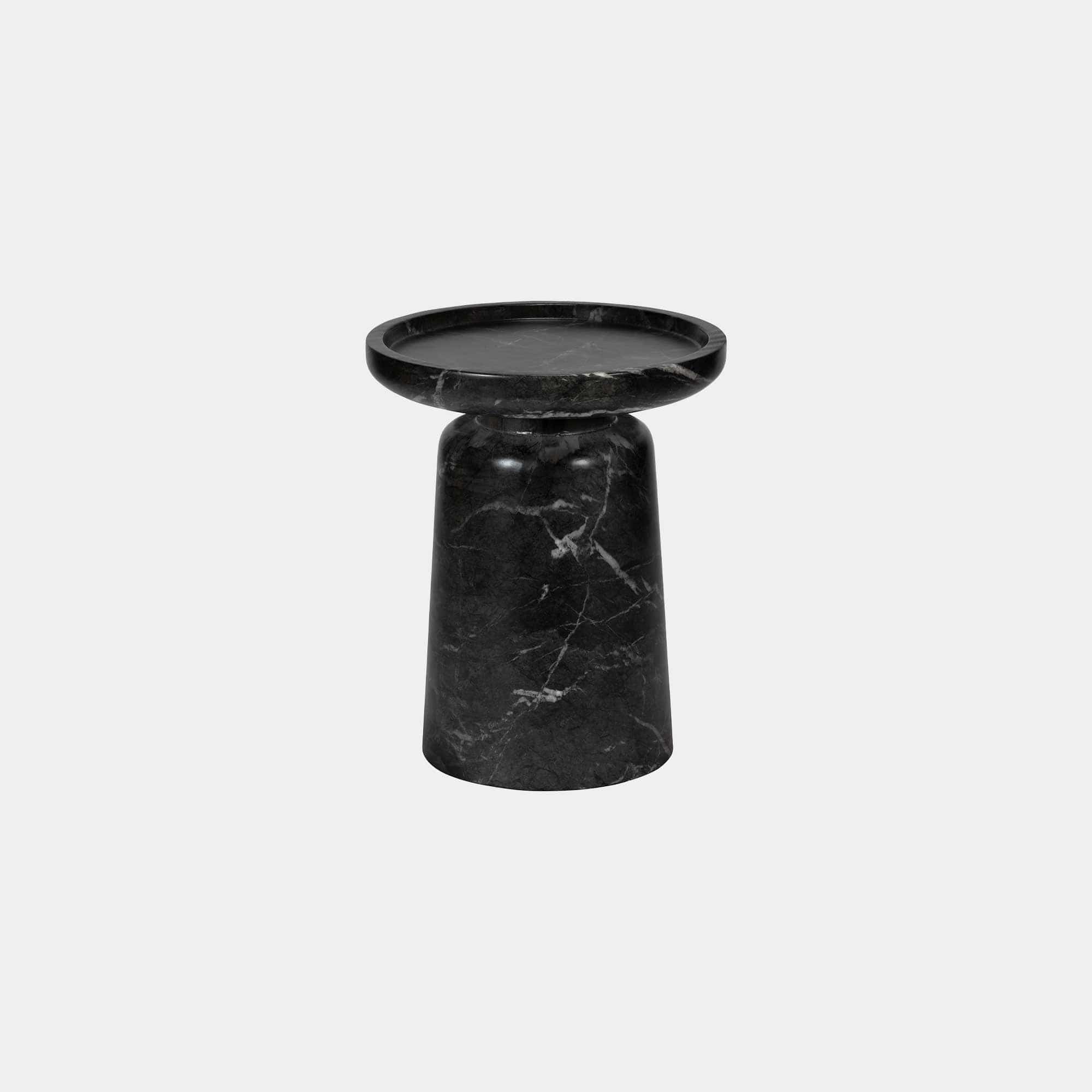Rook - Lamp Table In Black Faux Marble