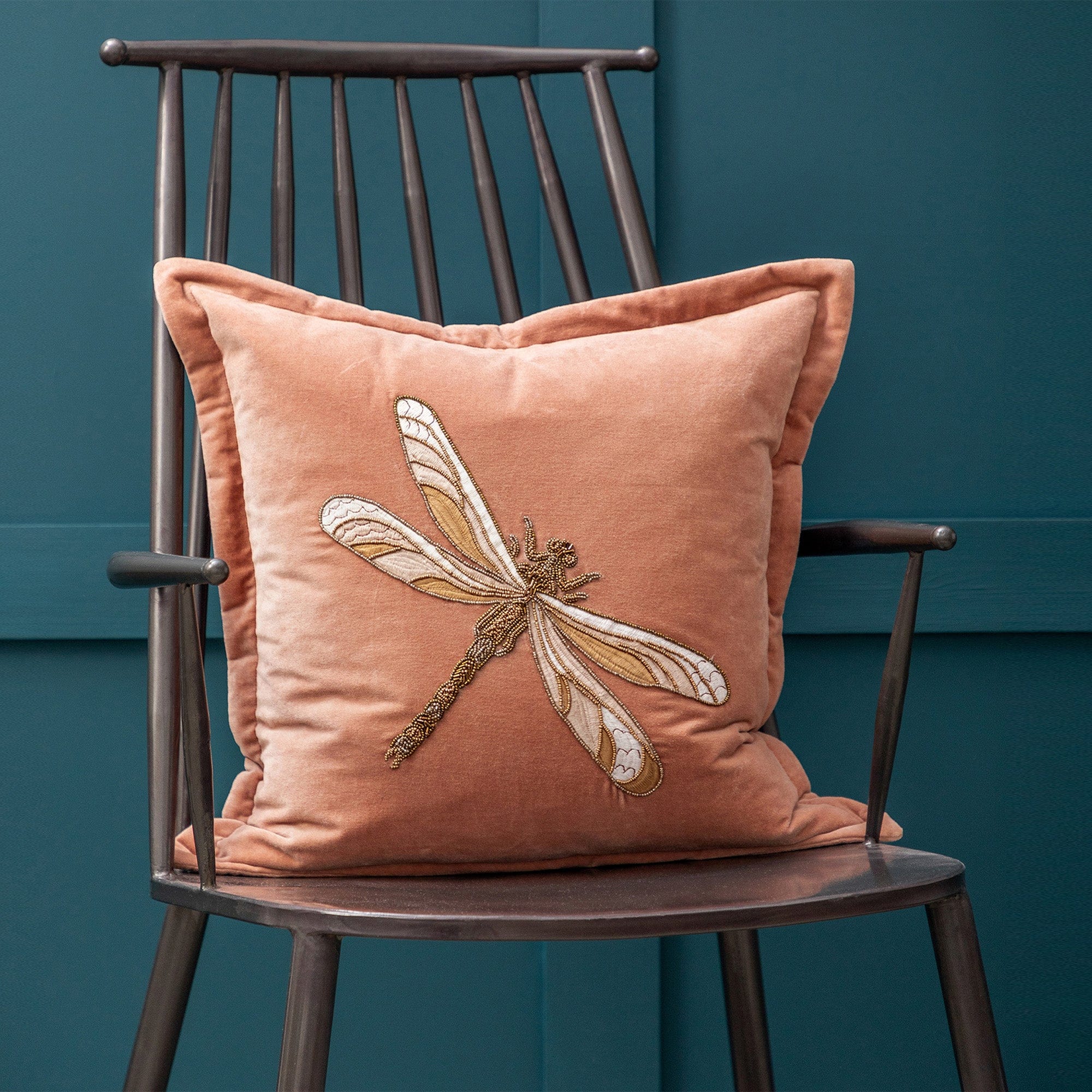 Marquise - Pink Embroidered Cushion 50x50cm