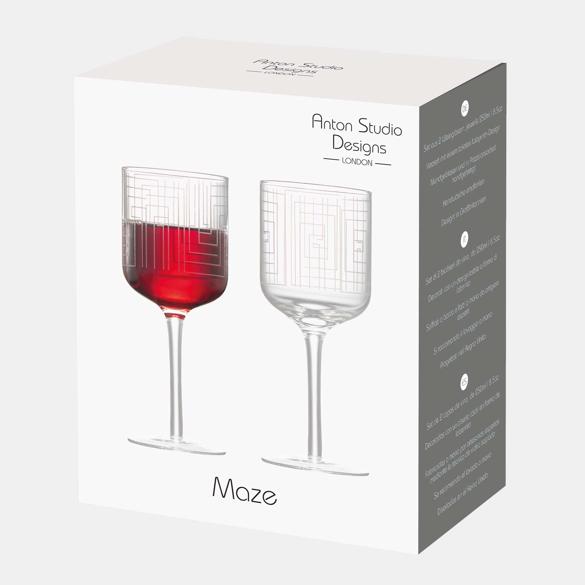 Maze - Set of 2 Wine Glasses