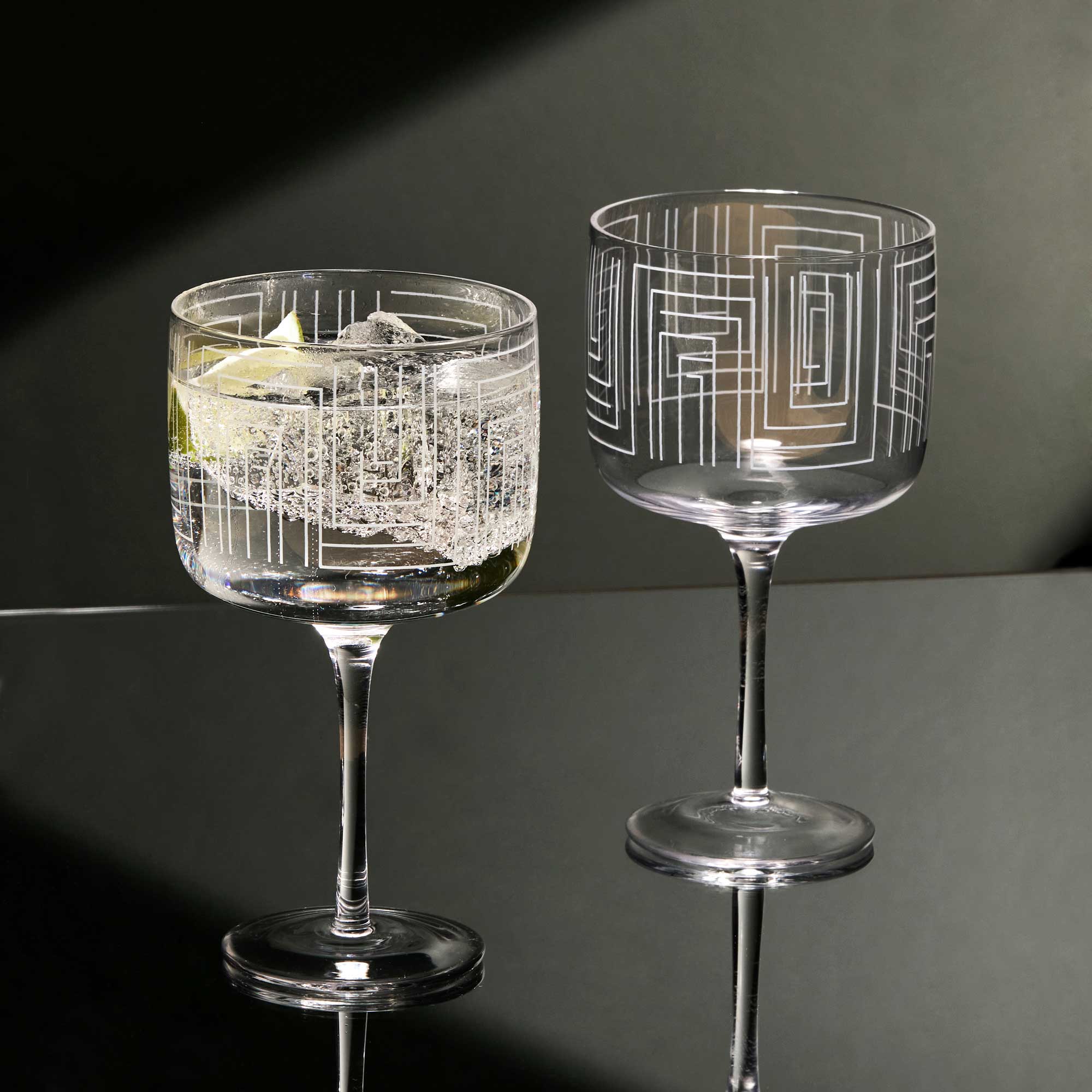 Maze - Set of 2 Gin Glasses