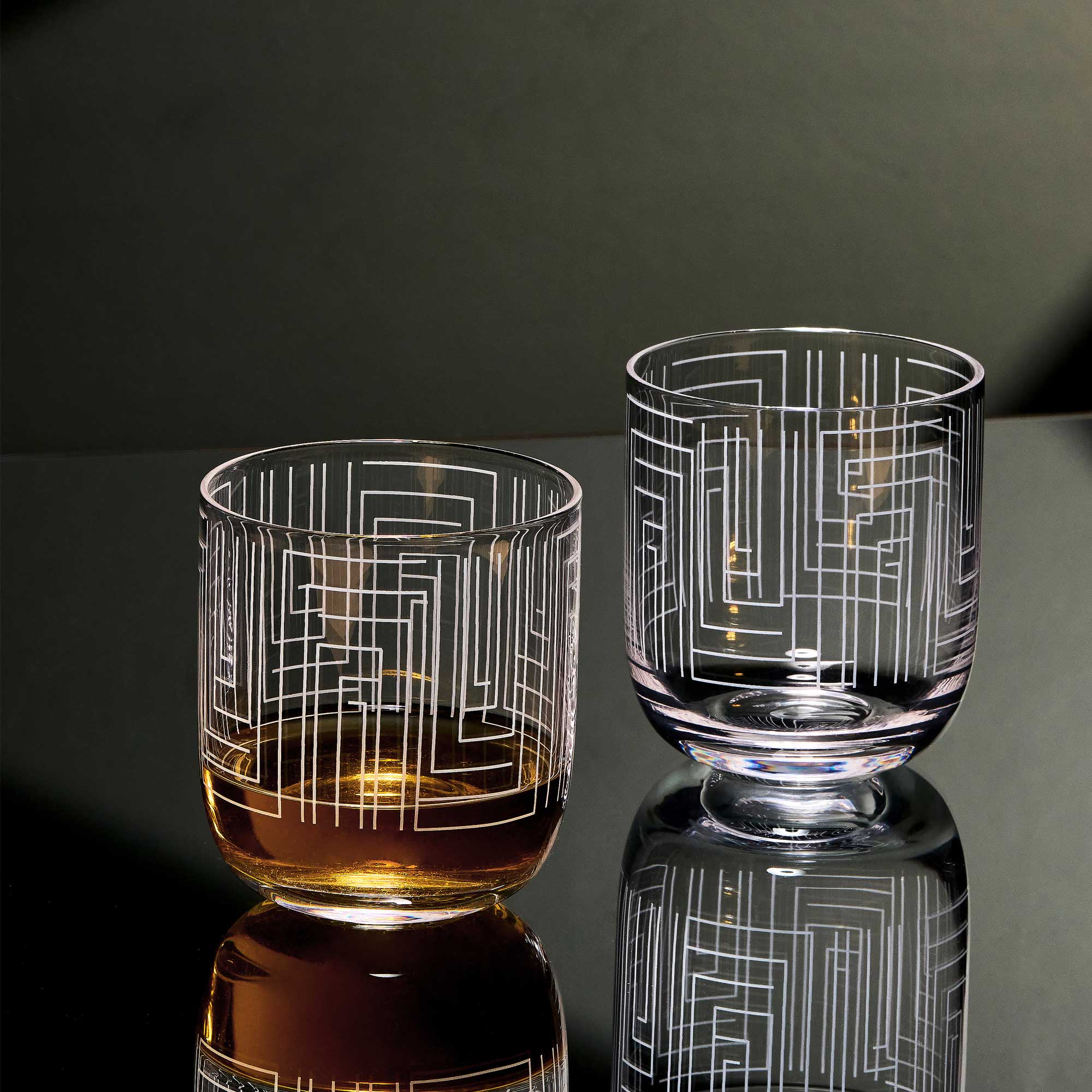 Maze - Set of 2 Tumbler Glasses
