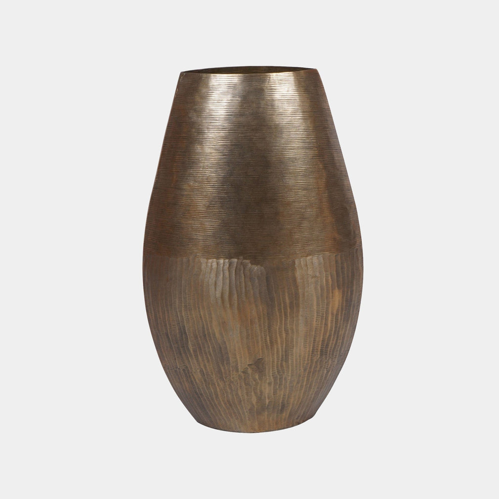 Southwold - Small Oval Antique Brass Vase