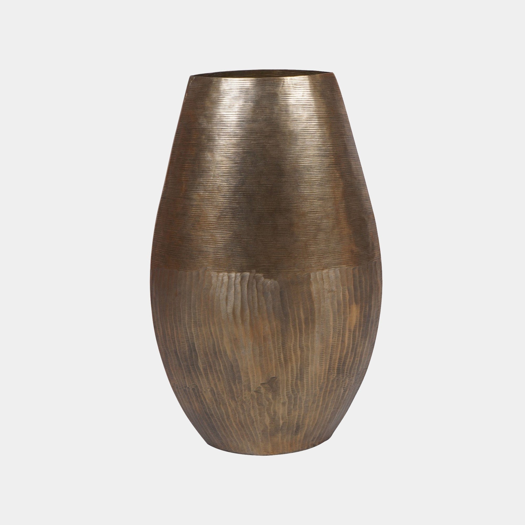 Southwold - Small Oval Antique Brass Vase