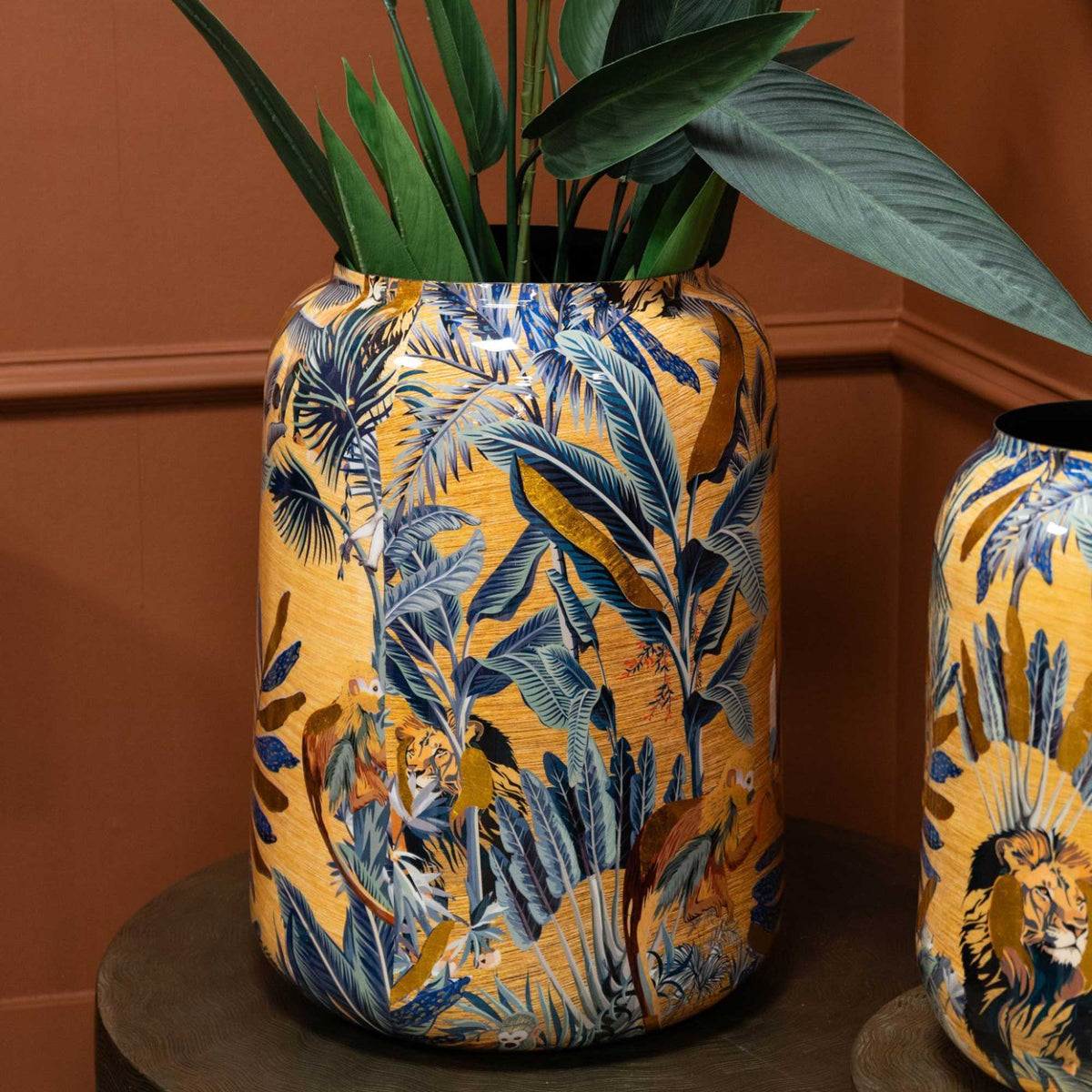 Jungle - Metal Vase, Yellow