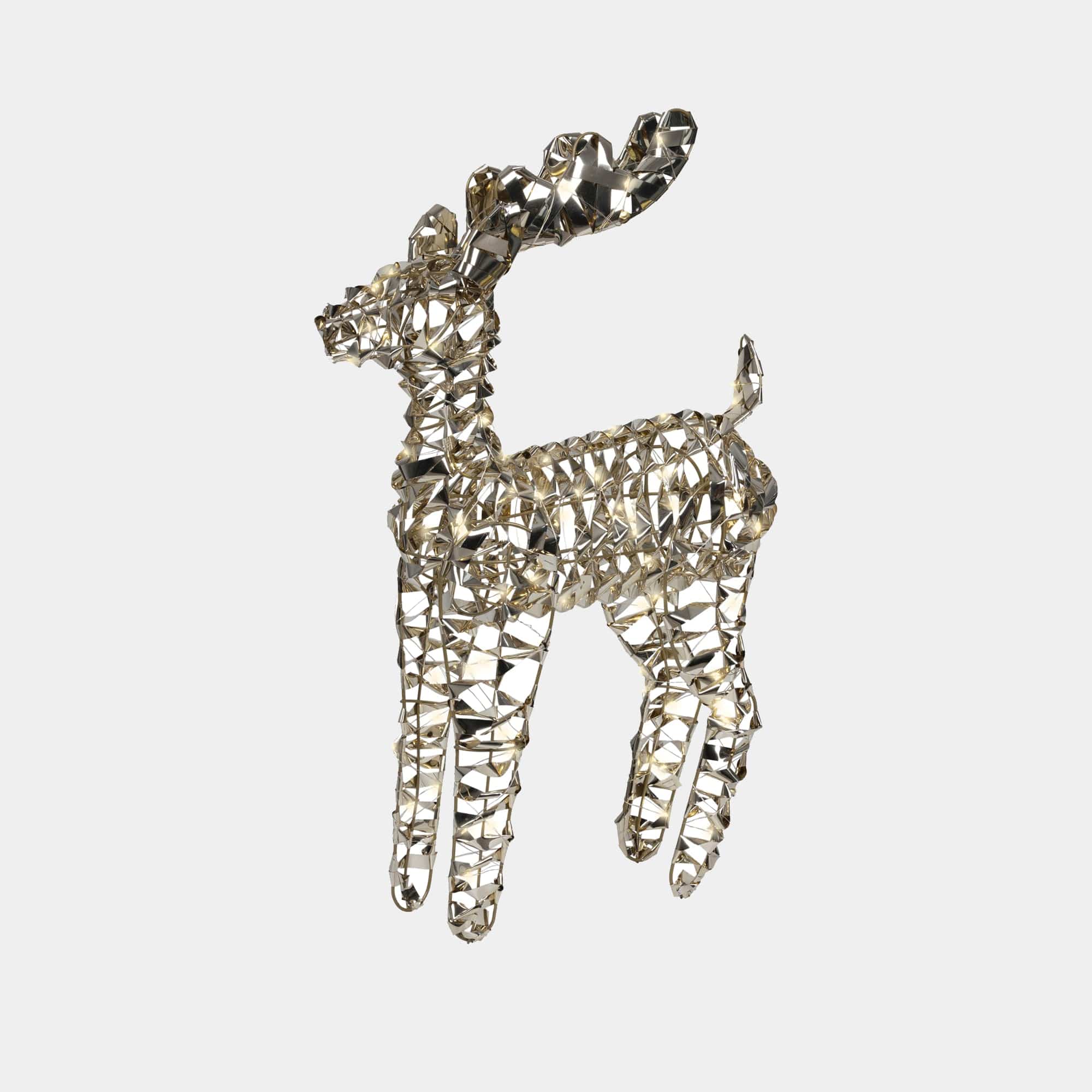 Ribbons of Gold - Small LED Reindeer