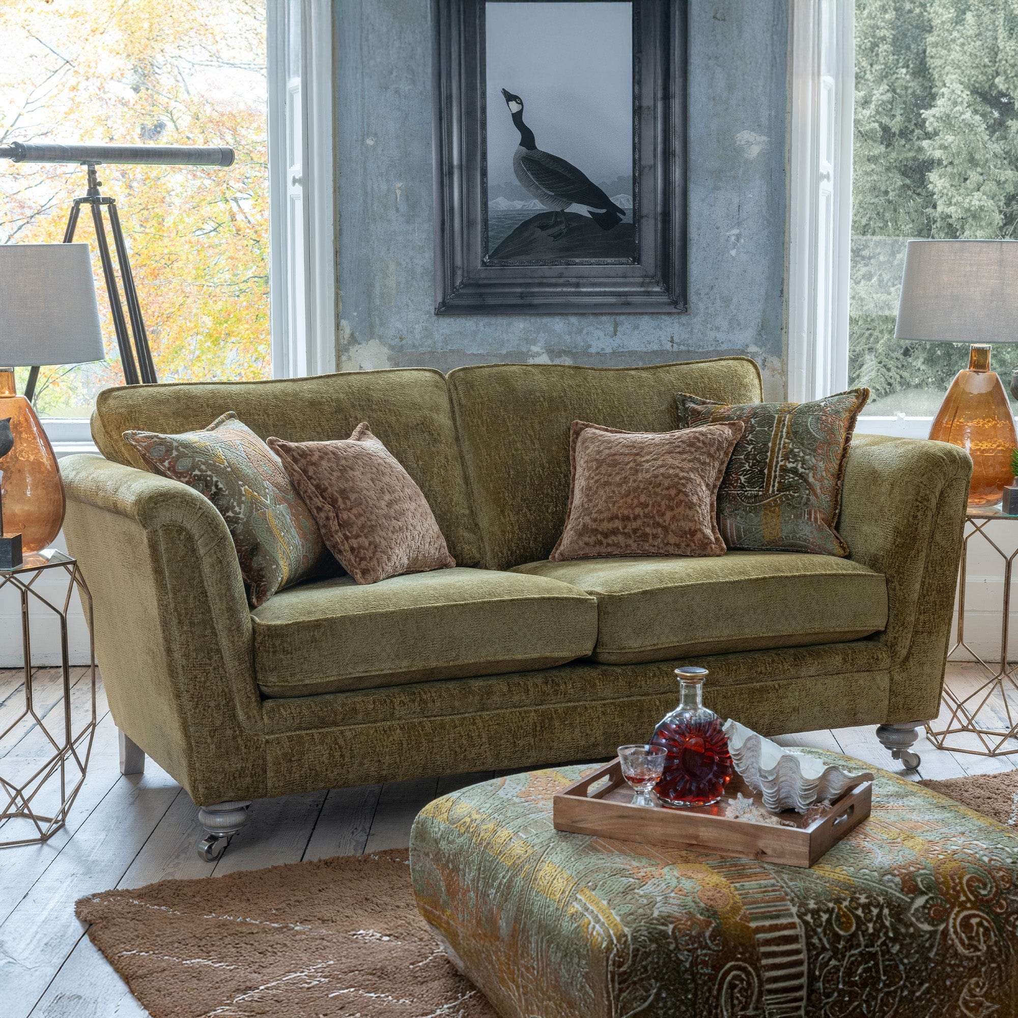 Highclere - 3 Seat Standard Back Sofa, Fabric