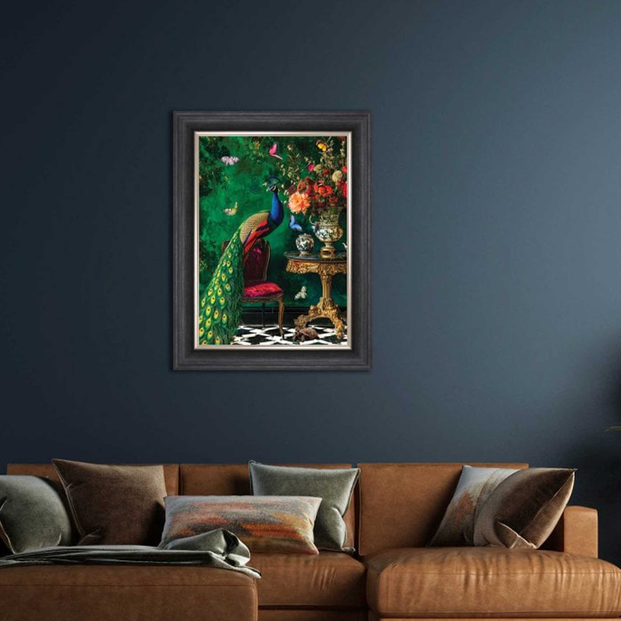 Stately Peacock - Framed Wall Art Print