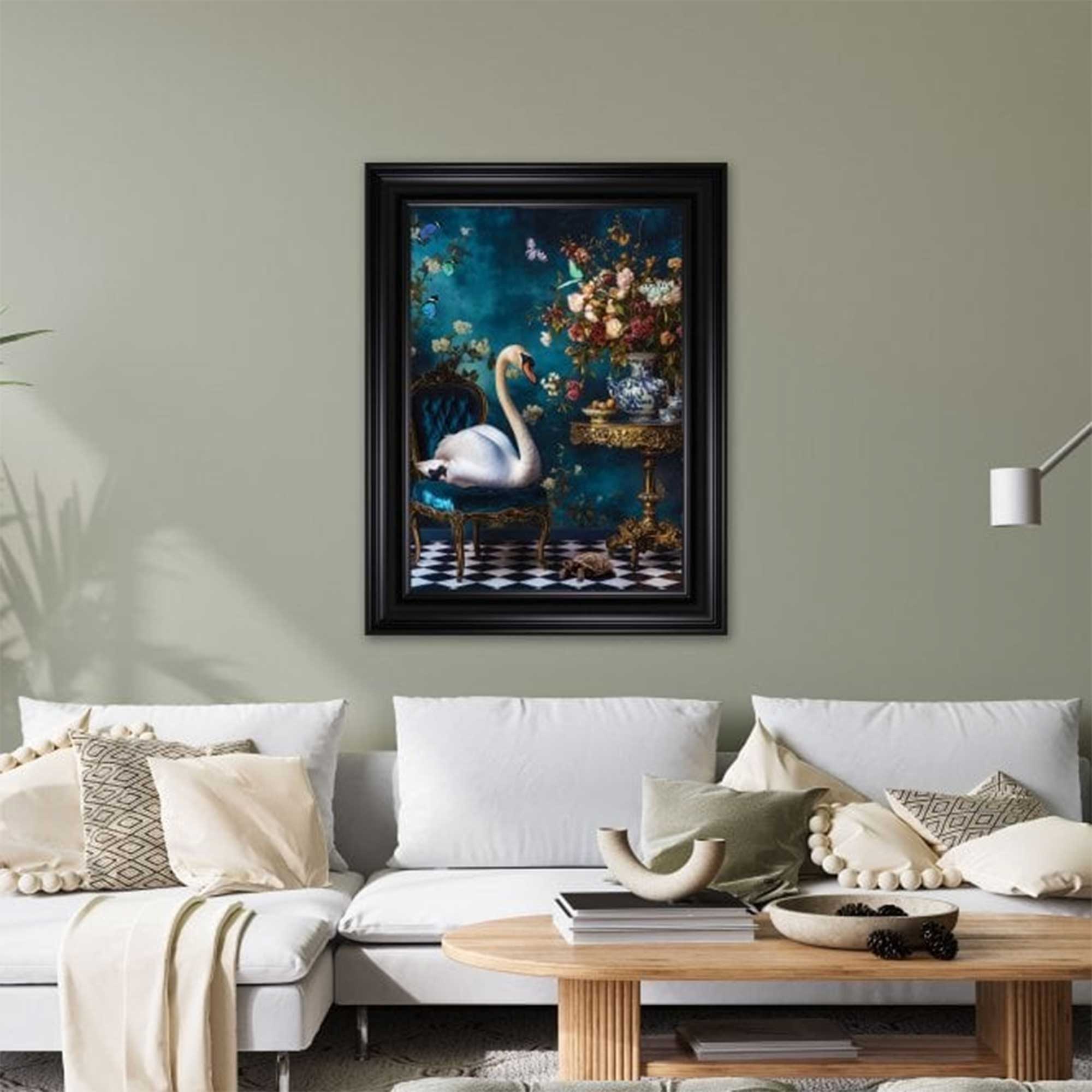 Stately Swan - Framed Wall Art Print