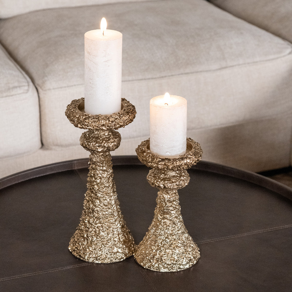 Camelot Large - Gold Candleholder, Gold