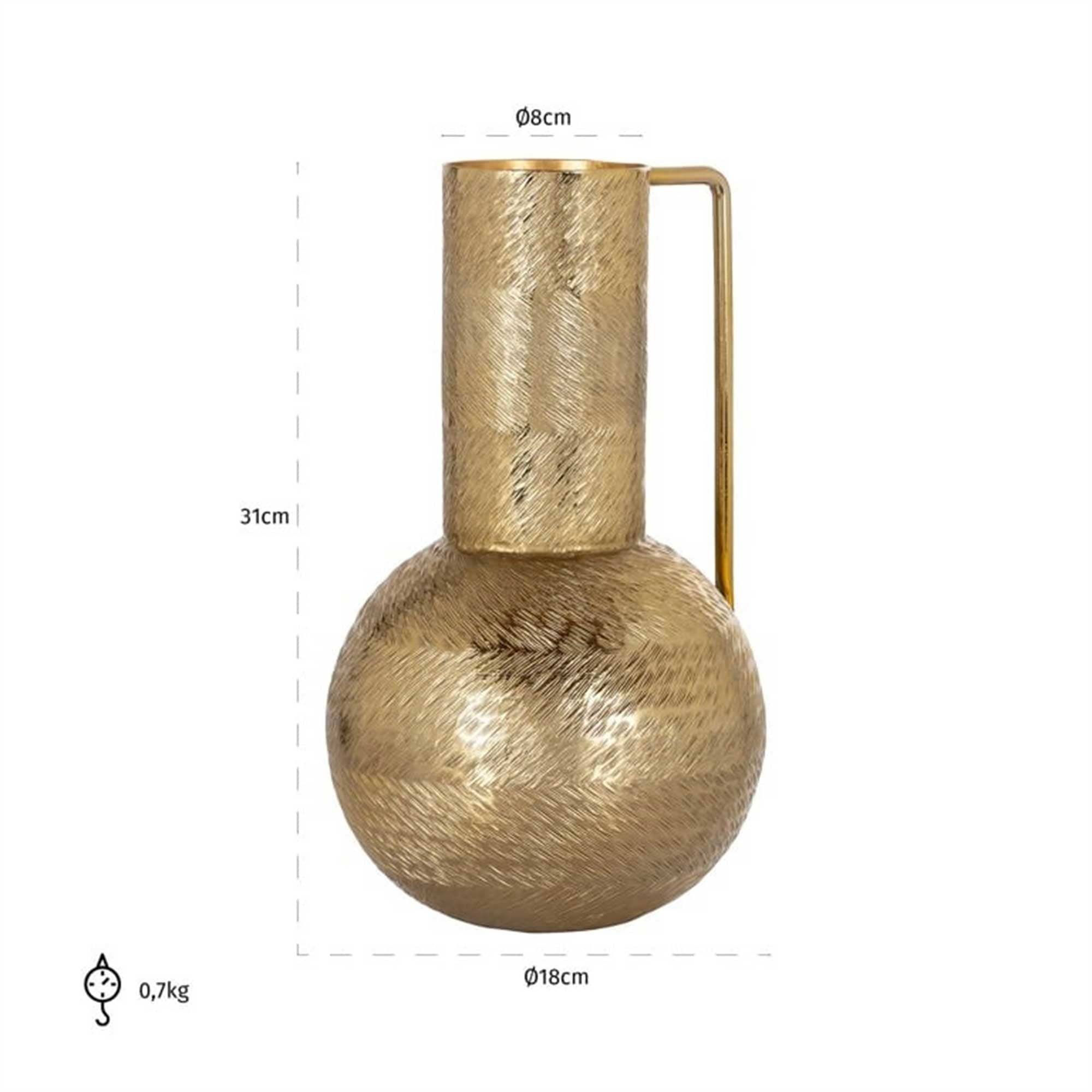 Leia - Metal Jug Vase, Gold