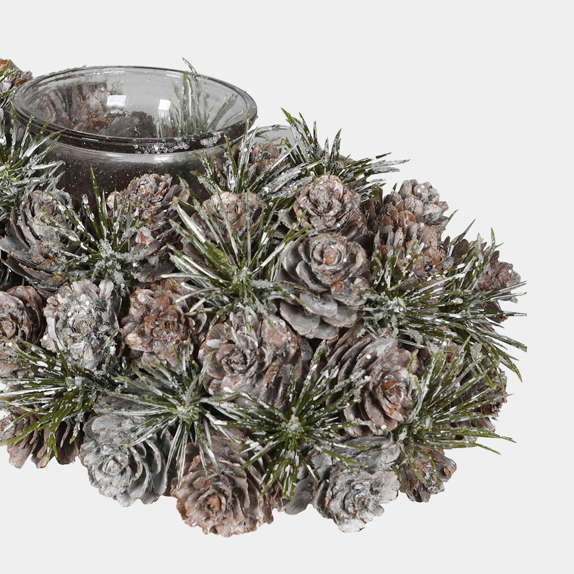 Frosted Pinecone - Candleholder