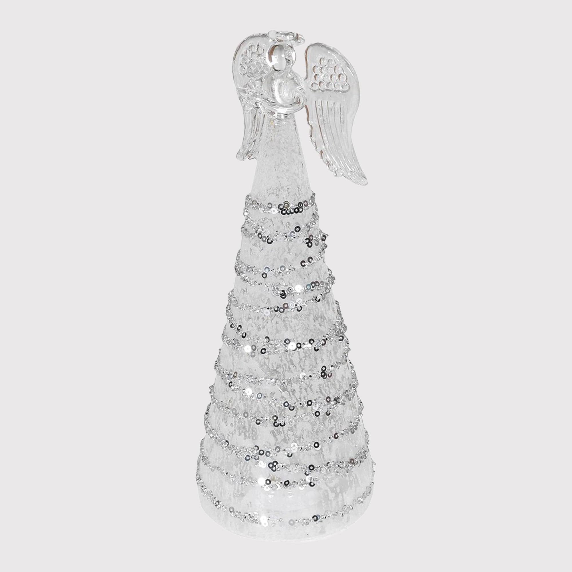 Christmas Ornament - Silver Angel, LED