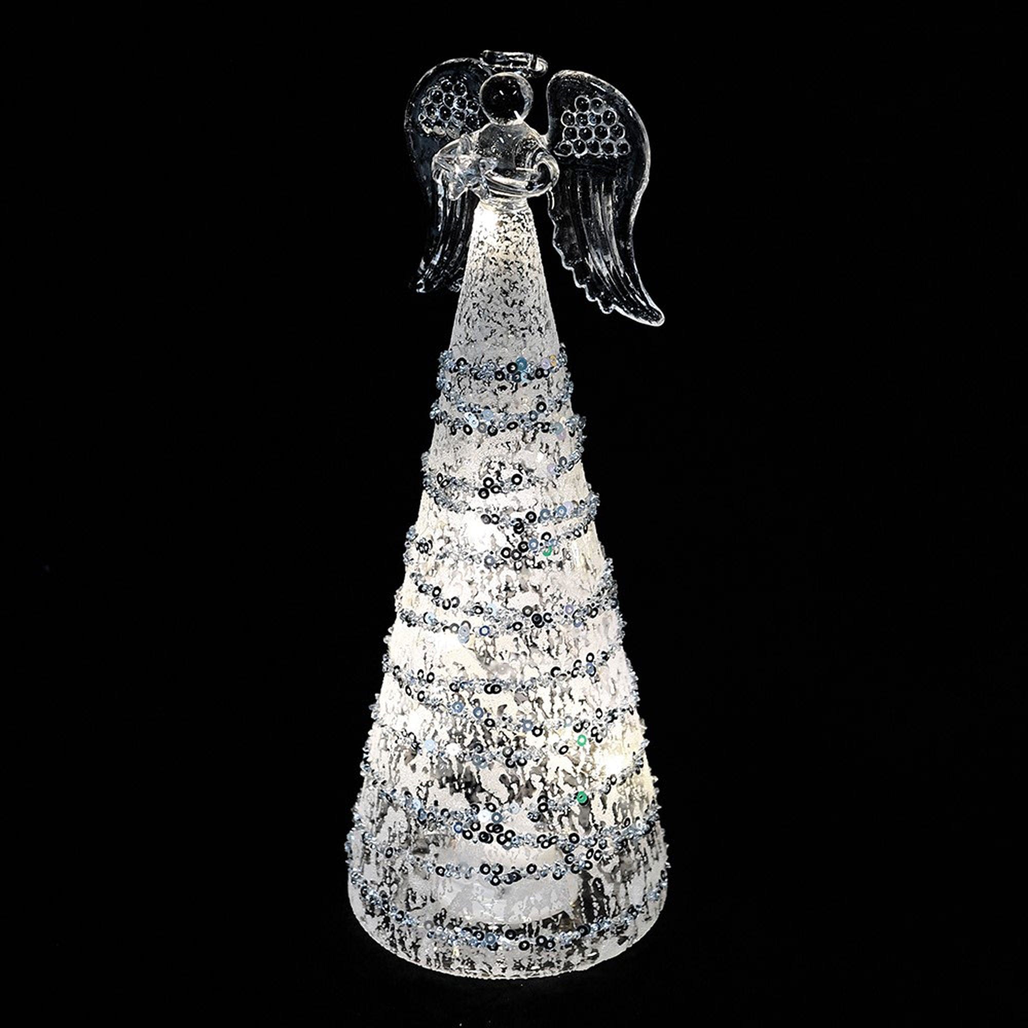 Christmas Ornament - Silver Angel, LED