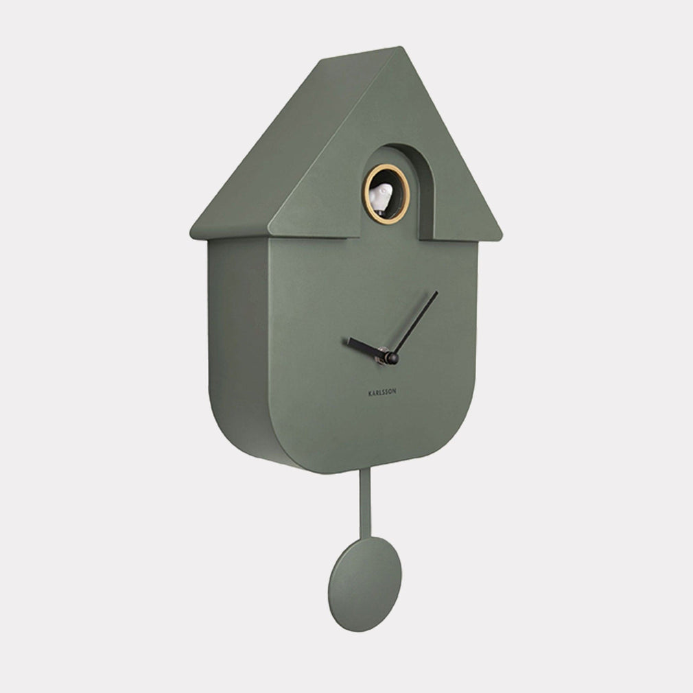 Modern Cuckoo - Jungle Green Wall Clock