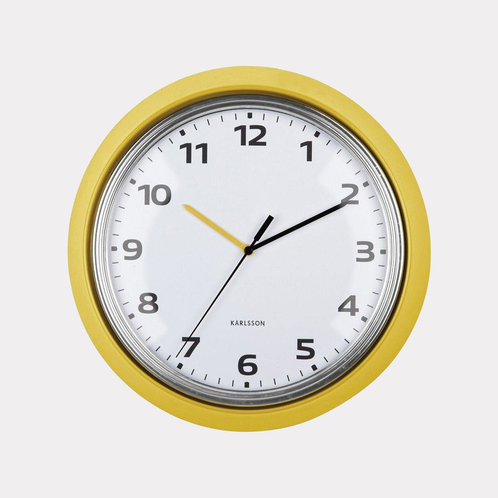 Modern Retro - Yellow Wall Clock