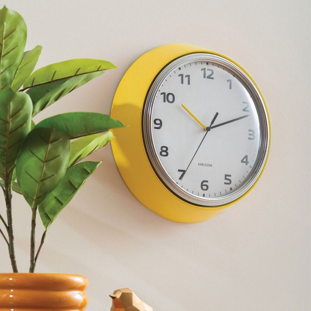 Modern Retro - Yellow Wall Clock
