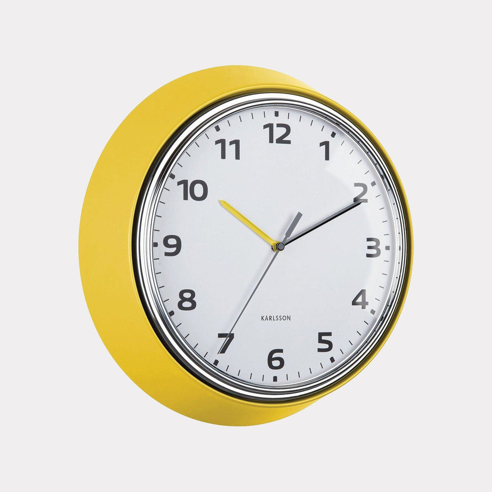 Modern Retro - Yellow Wall Clock