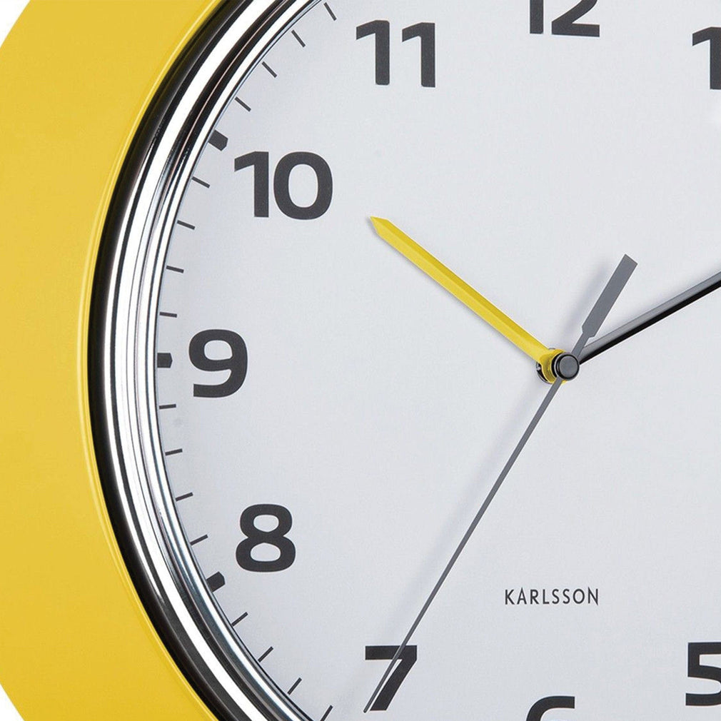 Modern Retro - Yellow Wall Clock