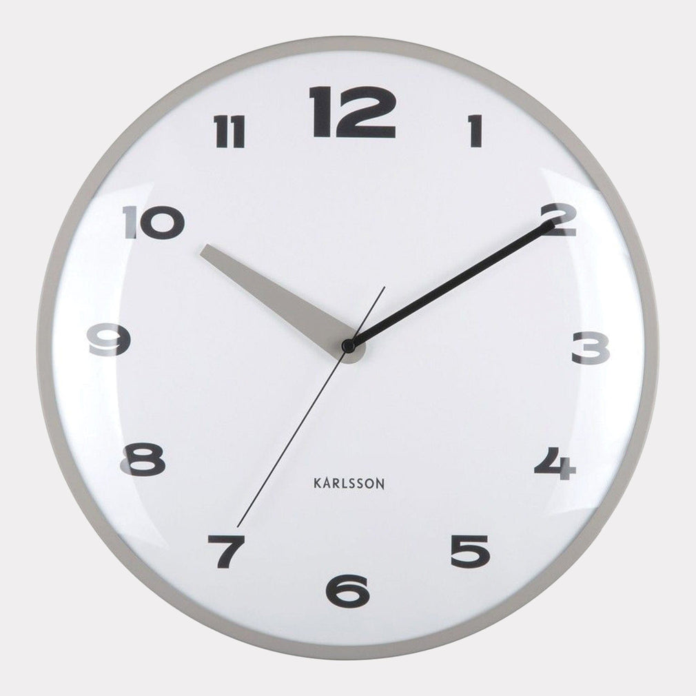 Brisk Dome - Grey Wall Clock