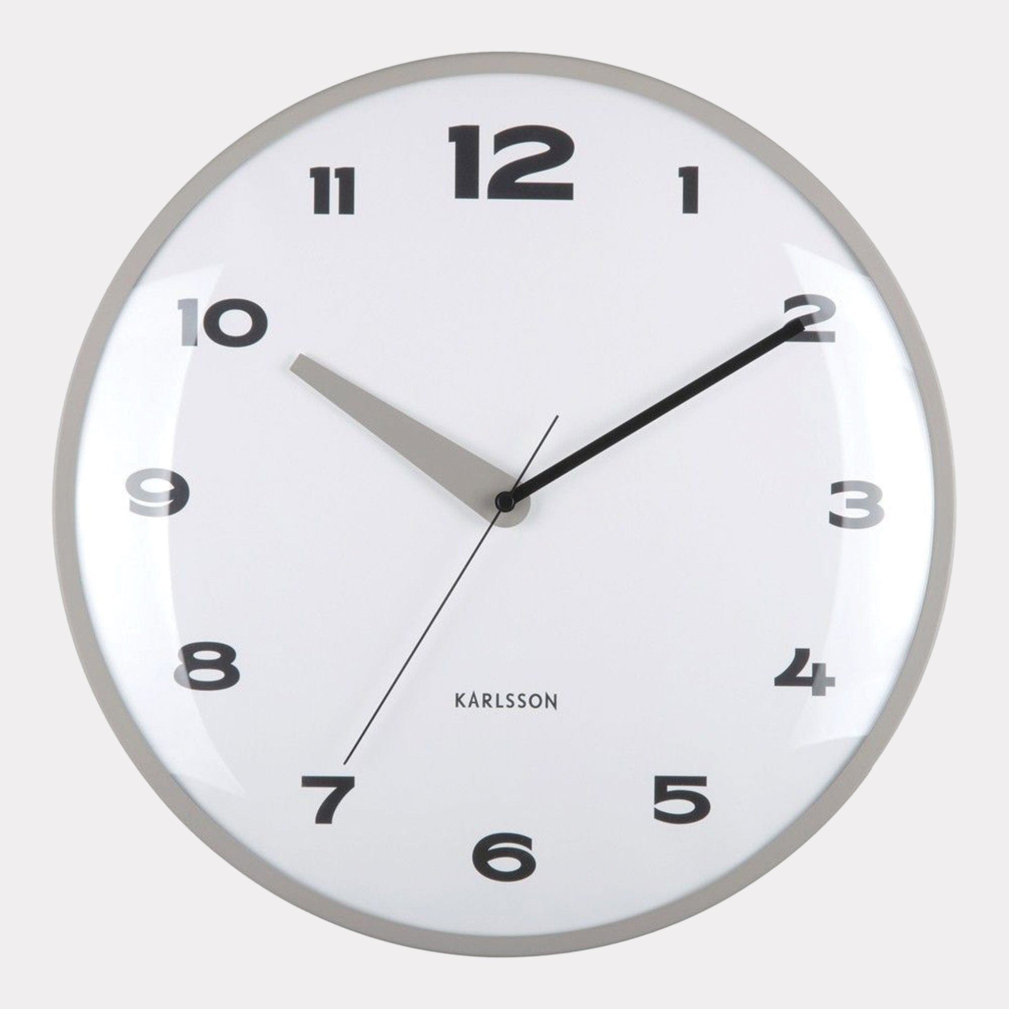 Brisk Dome - Grey Wall Clock