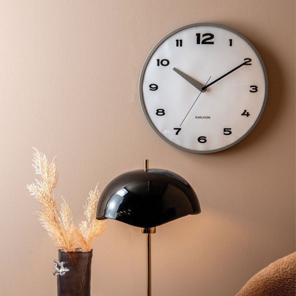 Brisk Dome - Grey Wall Clock