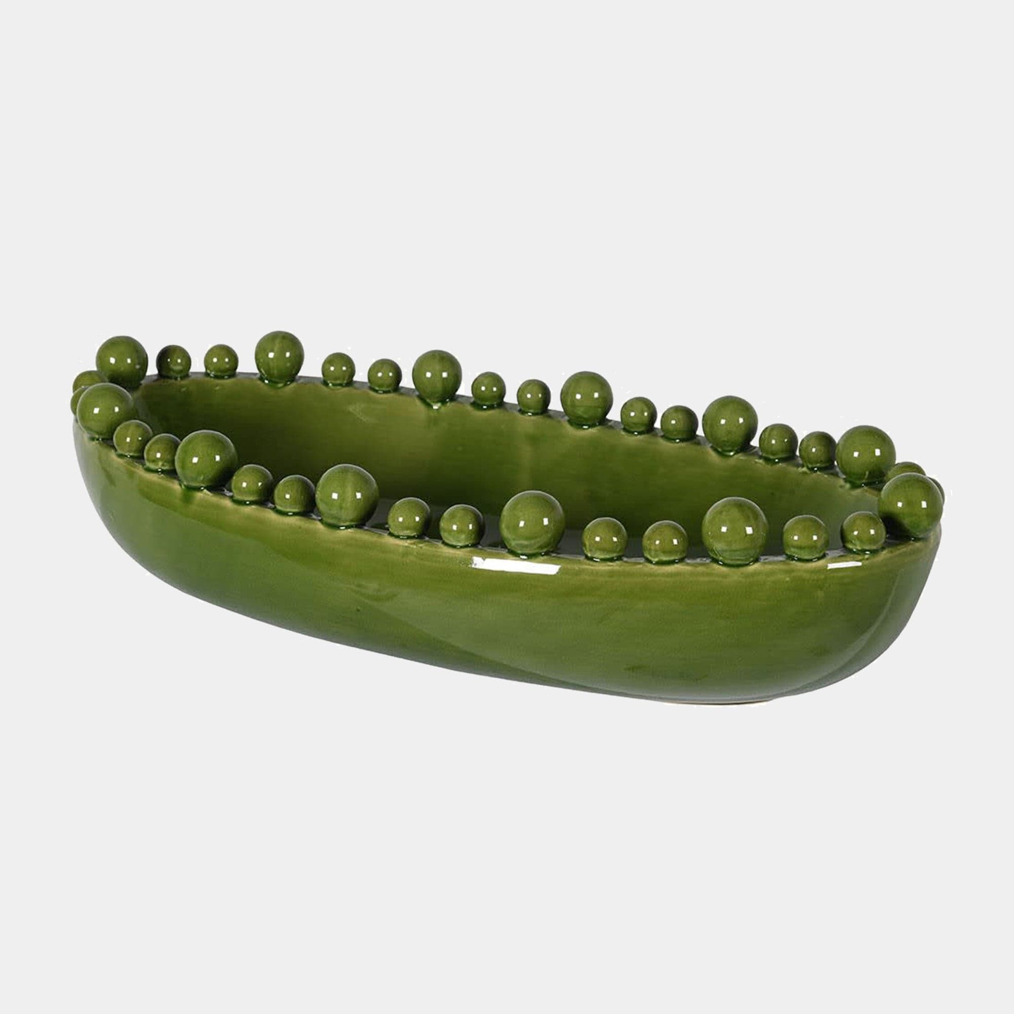 Bobble - Green Edged Oval Bowl