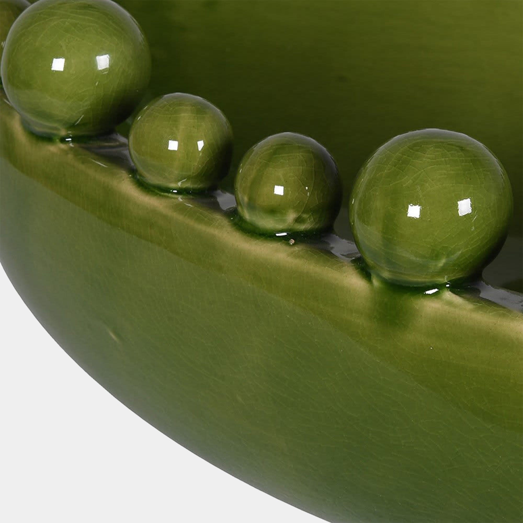 Bobble - Green Edged Oval Bowl