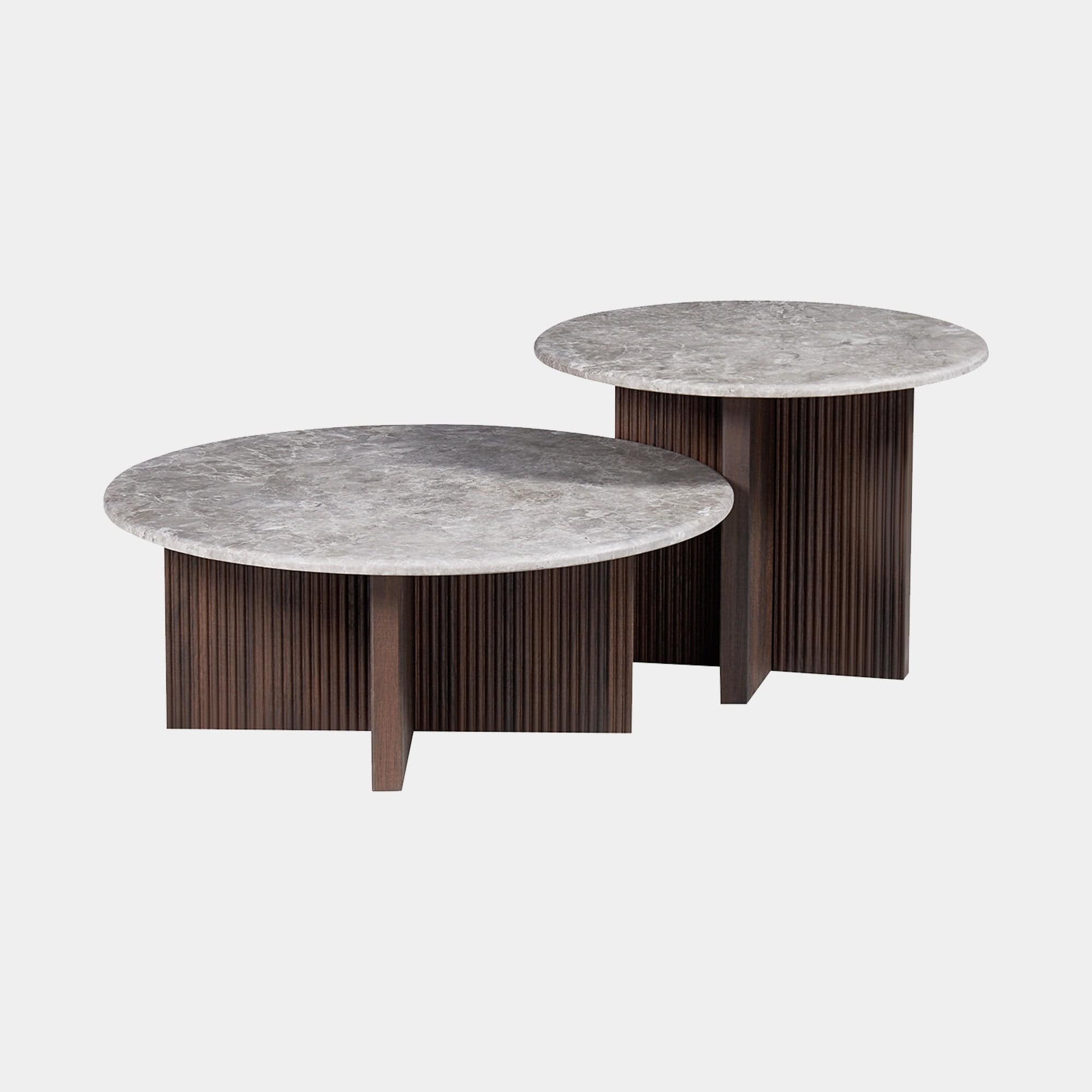 Banyu - Marble Effect Coffee Tables, Set of 2