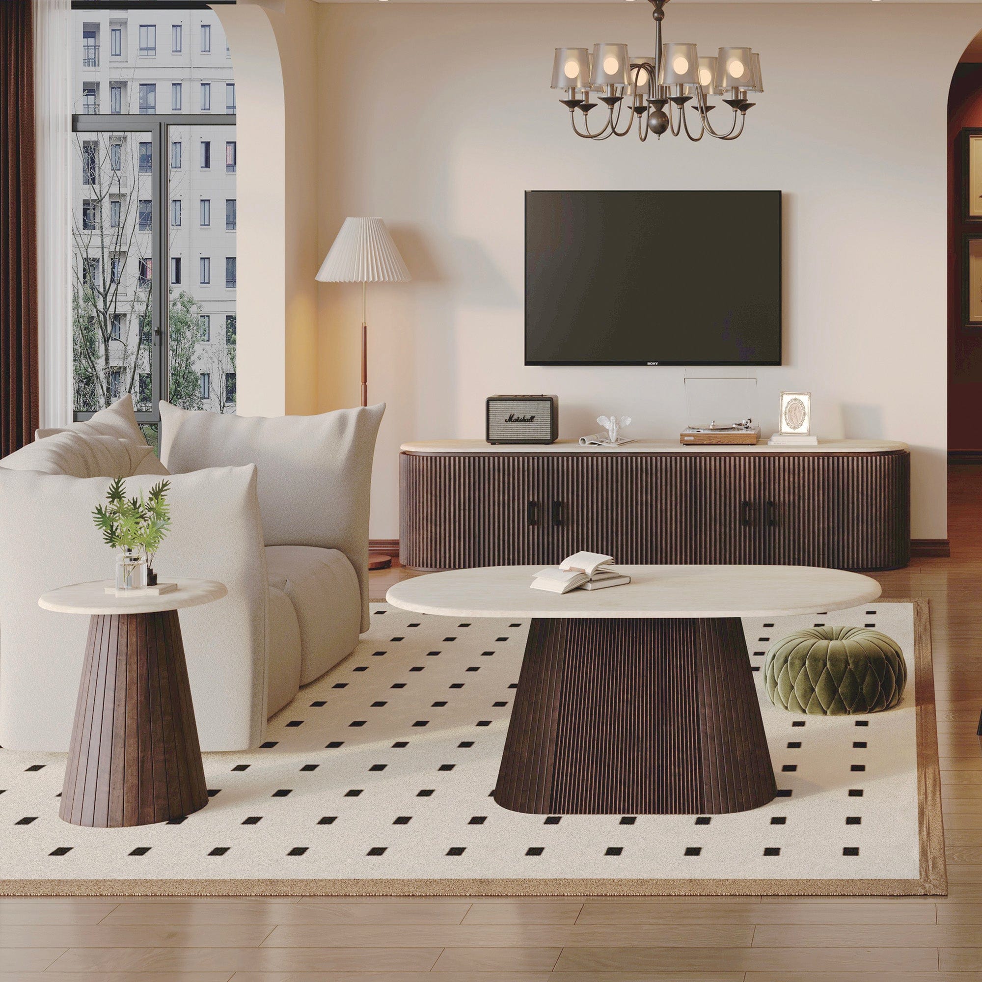 Asmara - Lamp Table, Marble Effect