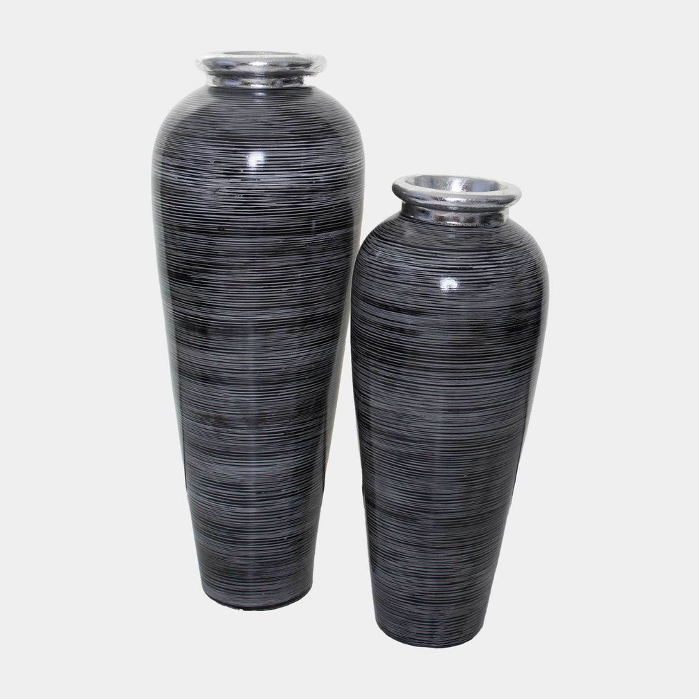 Moonlit - Set of 2 Striped Pots
