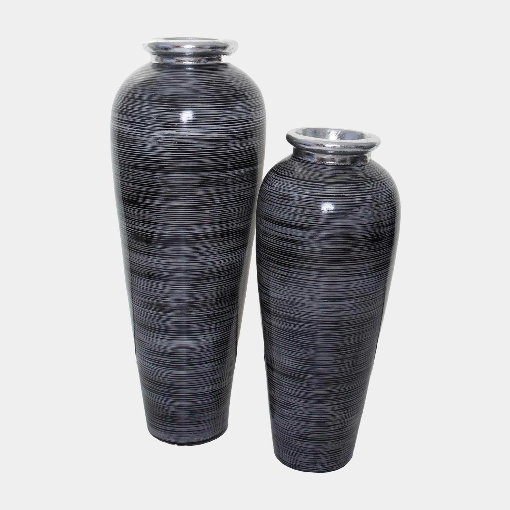 Moonlit - Set of 2 Striped Pots