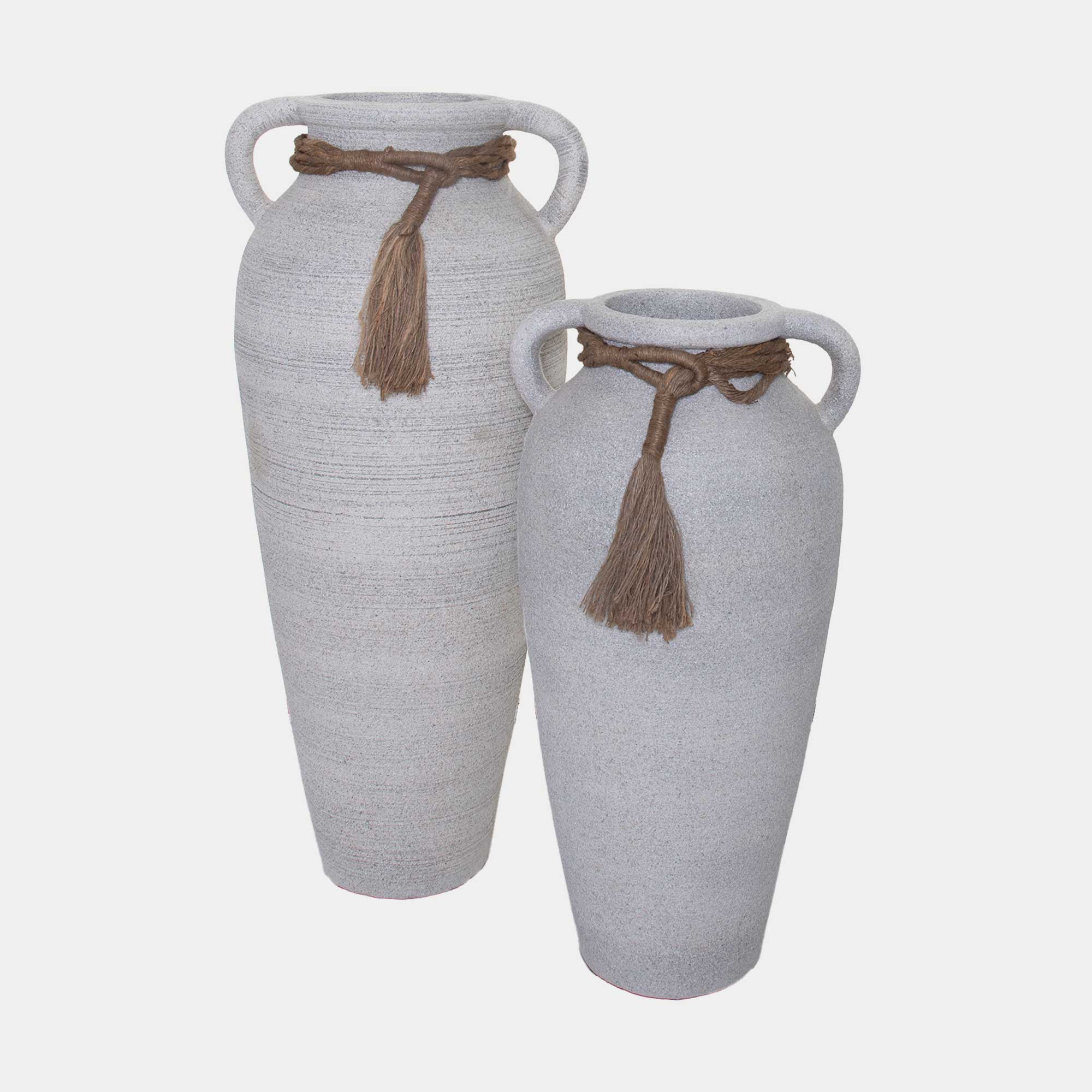 Amphora - Set of 2 Sand Textured Urn Pots