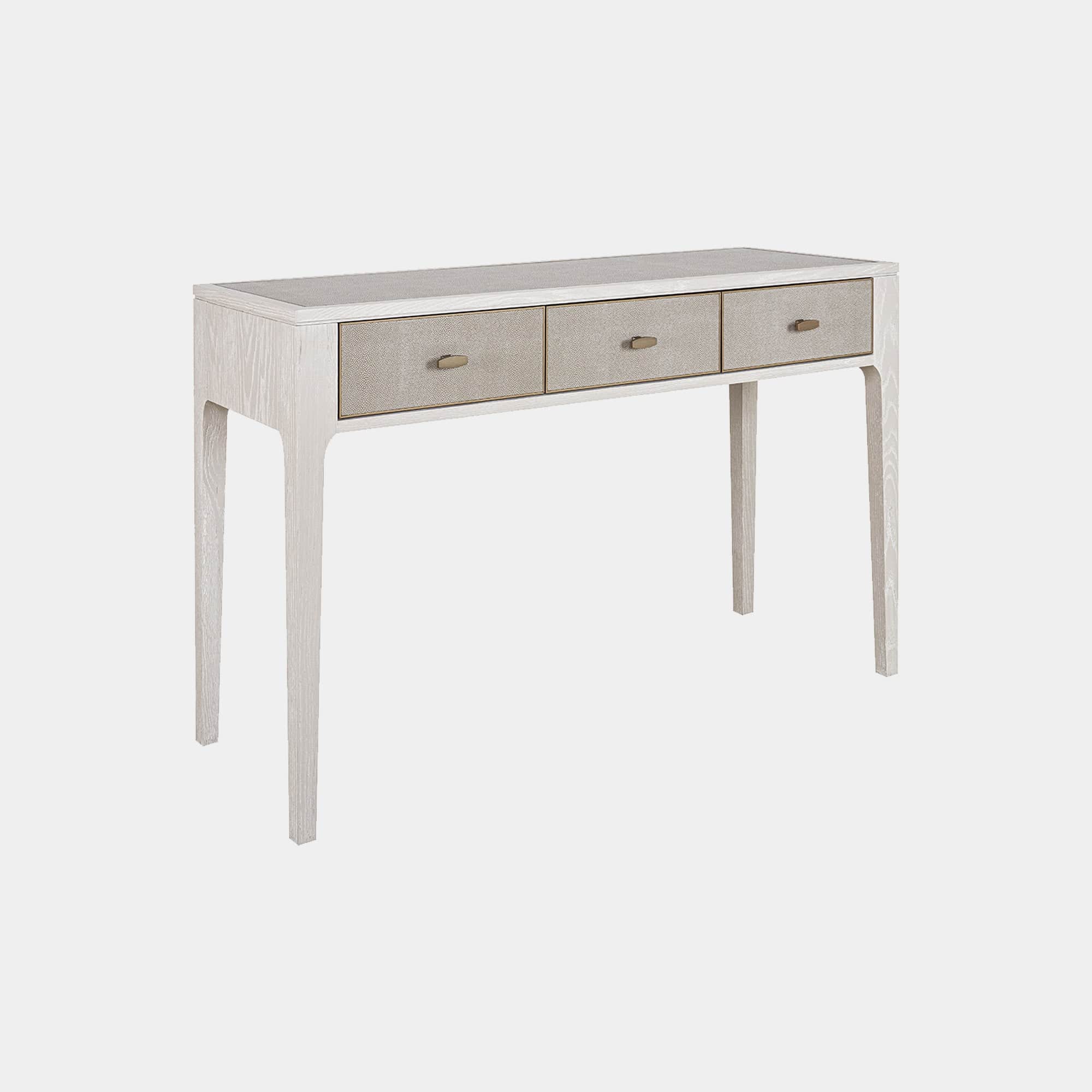 Melody - 3 Drawer Desk In Ivory & Grey