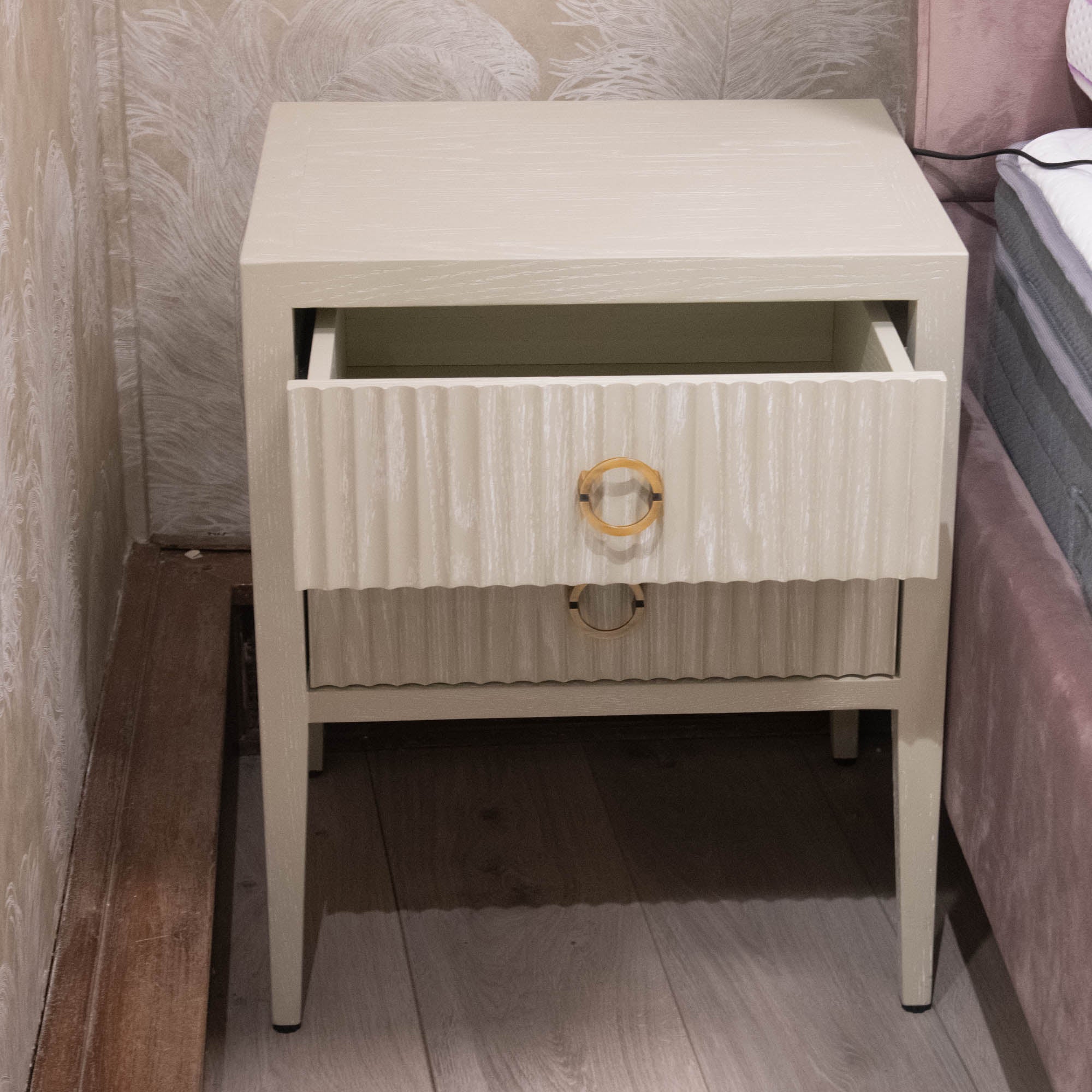 Aria - 2 Drawer Night Stand, Ivory - Item As Pictured