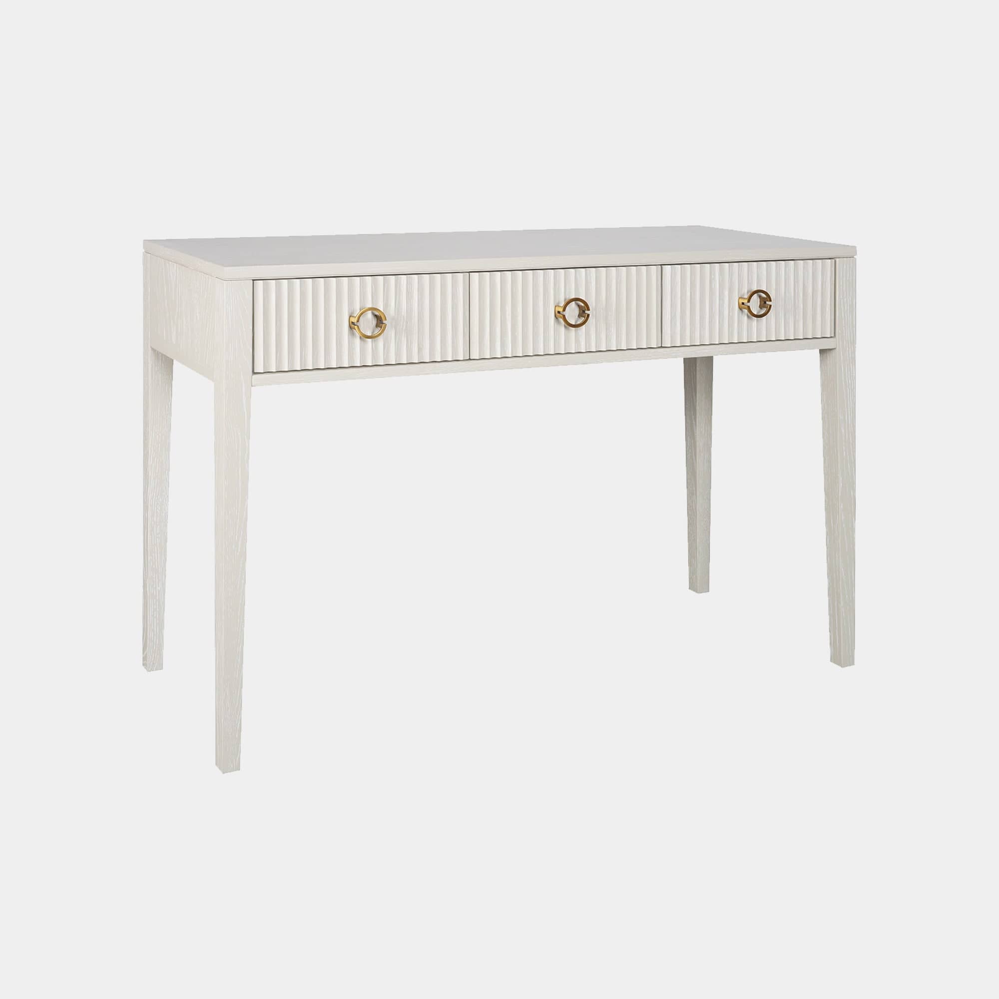 Aria - 3 Drawer Desk In Ivory