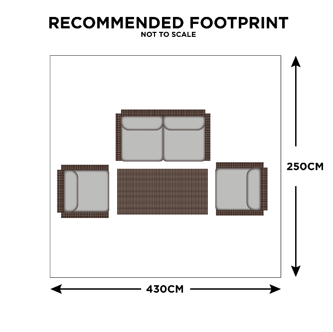 Antigua - 2 Seat Garden Sofa Set, Grey Aluminium