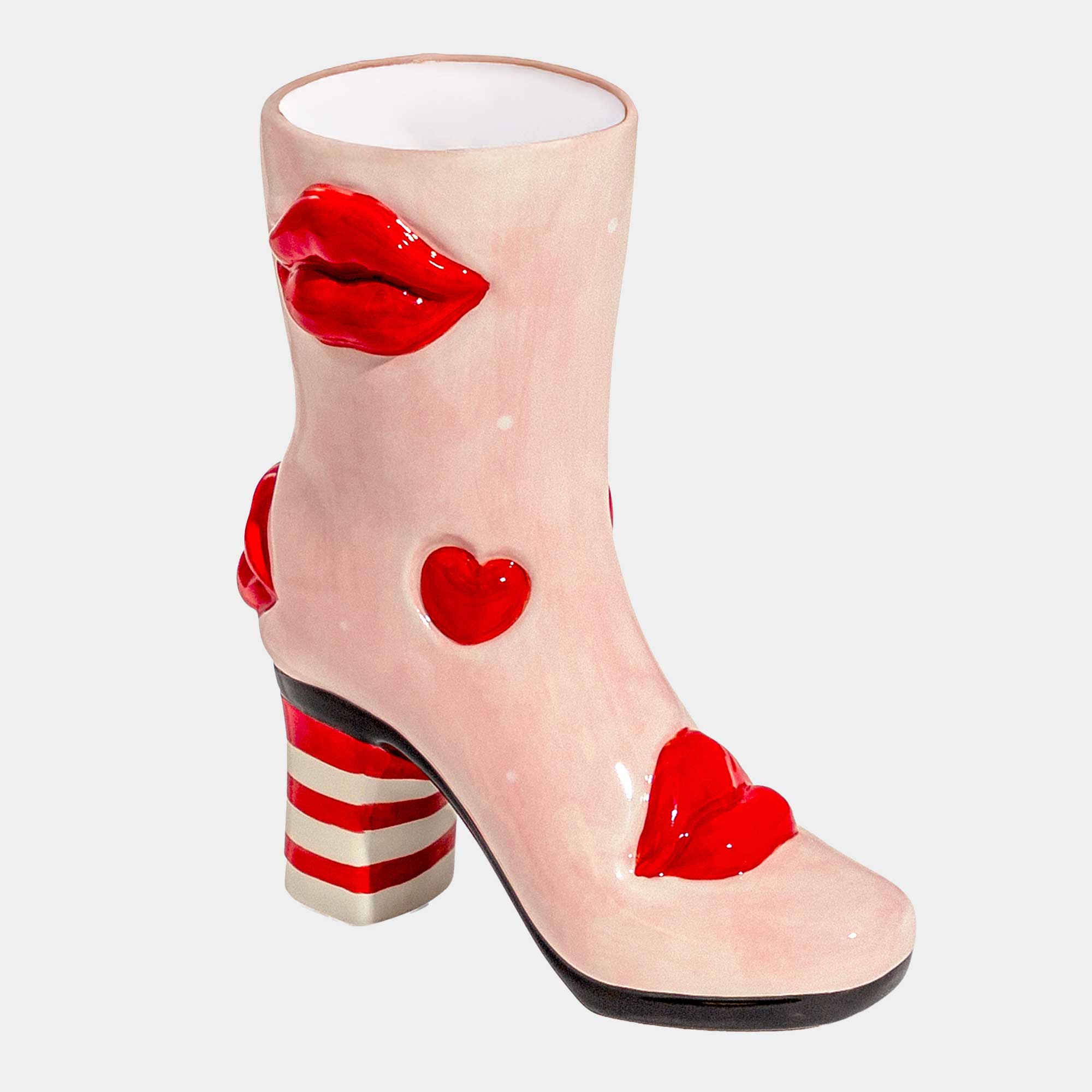 Hearts & Lips - Heeled Boot Vase