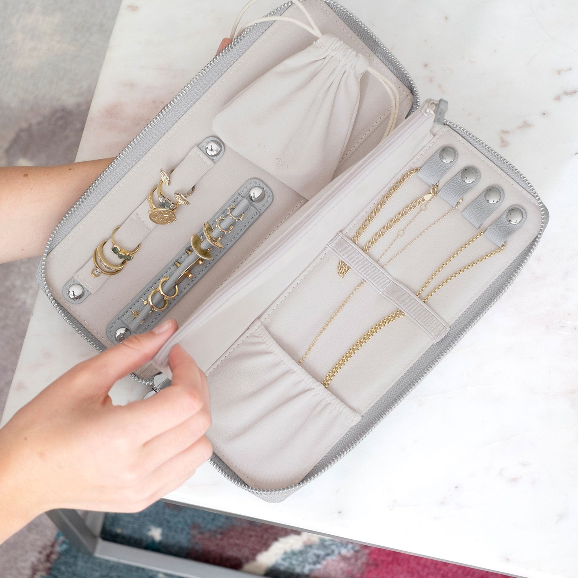 Stackers - Pebble Grey Jewellery Roll