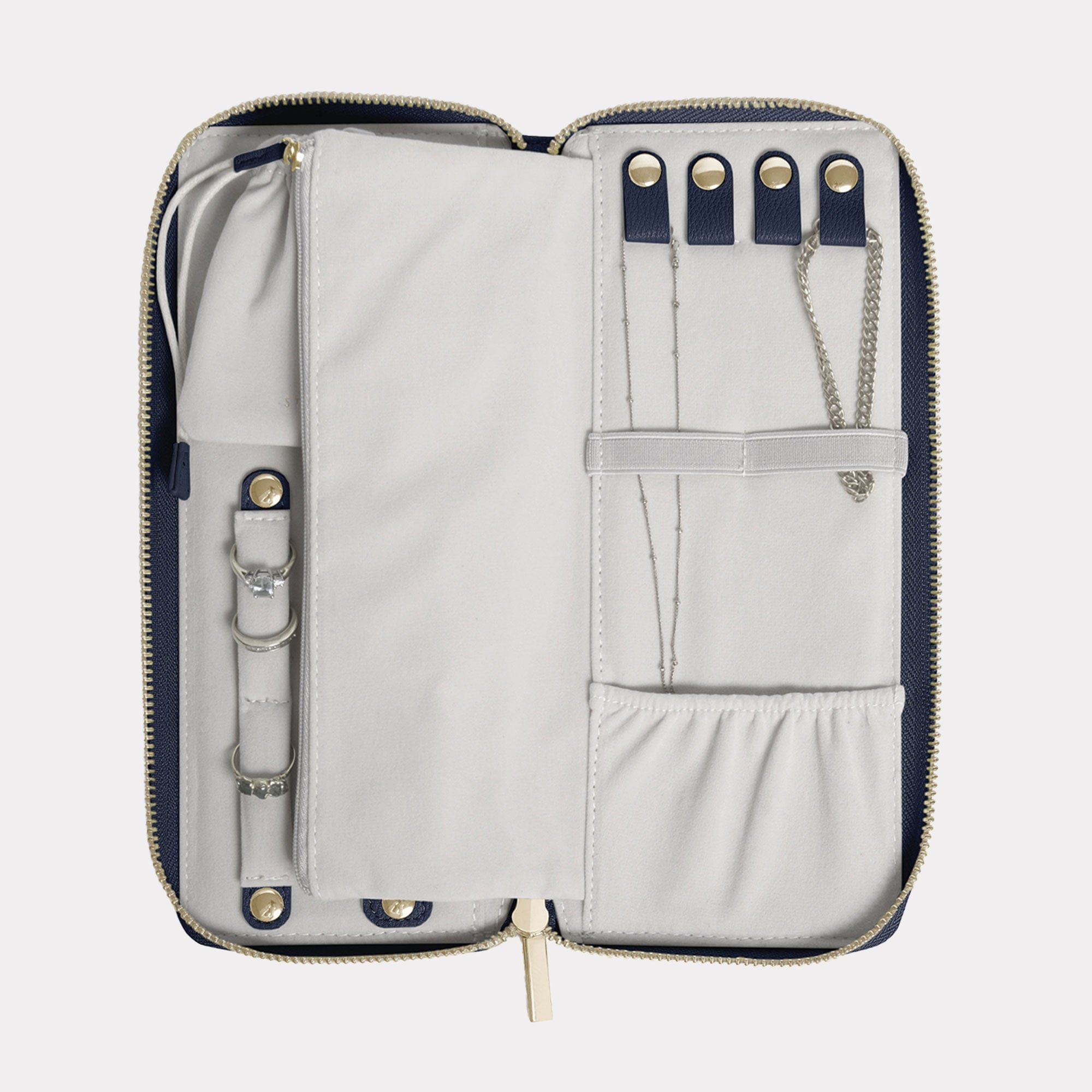 Stackers - Navy Blue Jewellery Roll