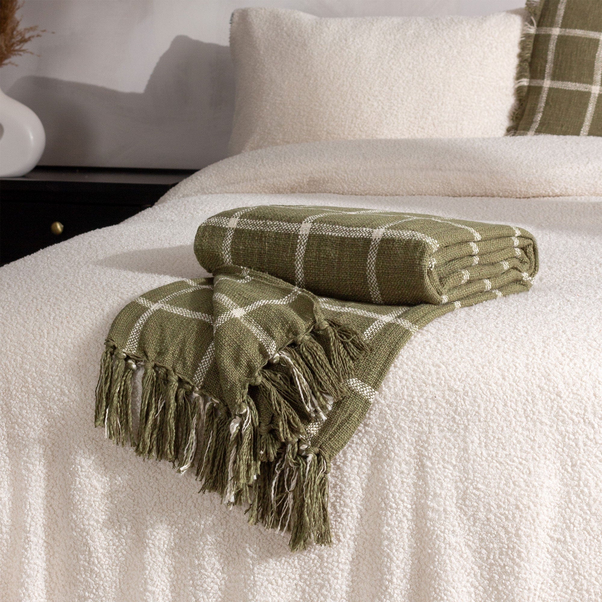 Beni - Moss Natural Throw 130x180cm