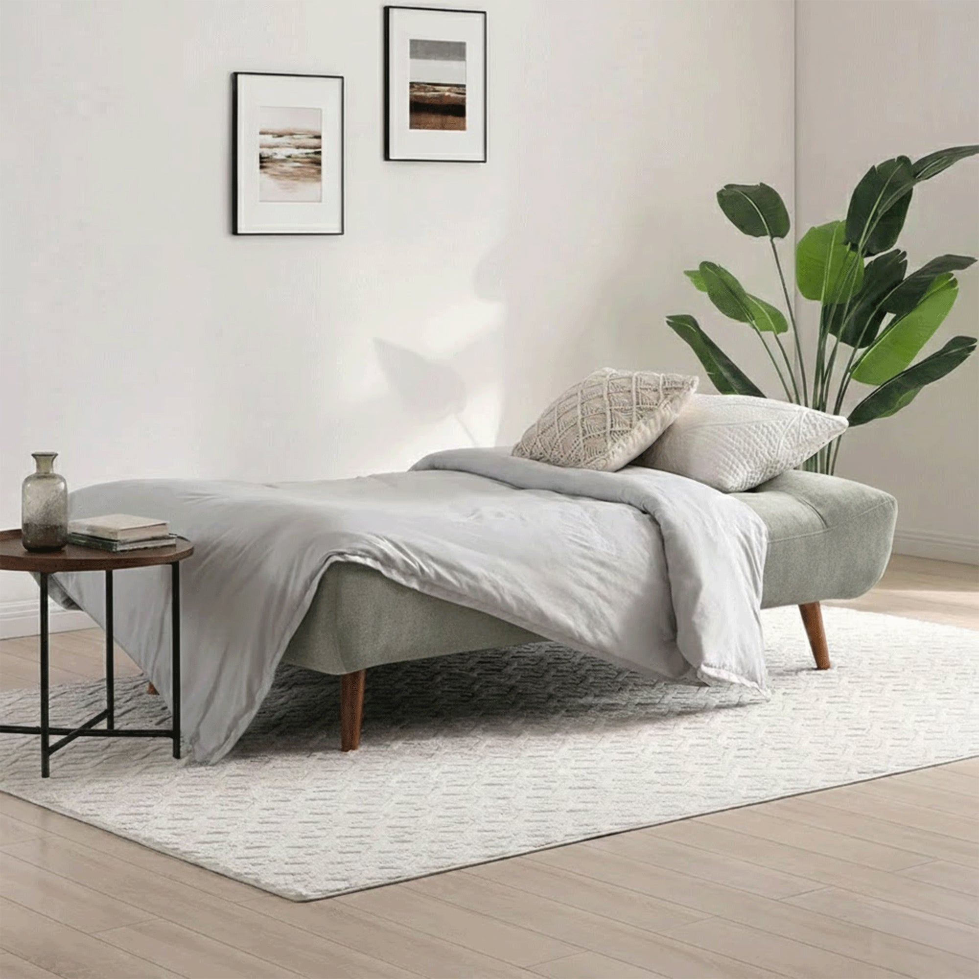 Click Clack Sofa Bed In Venus Olive Chenille