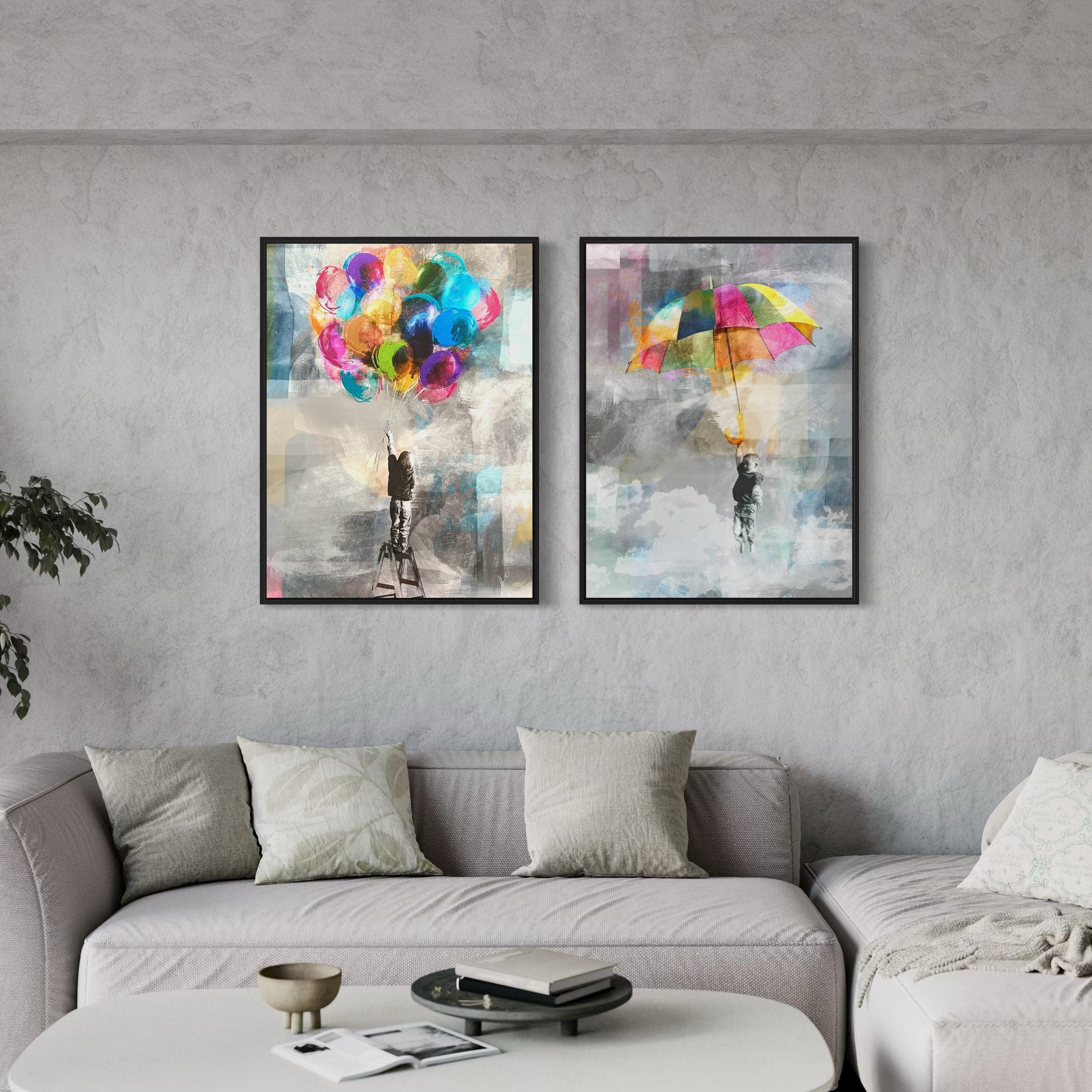 Girl with a Balloon - Framed Print