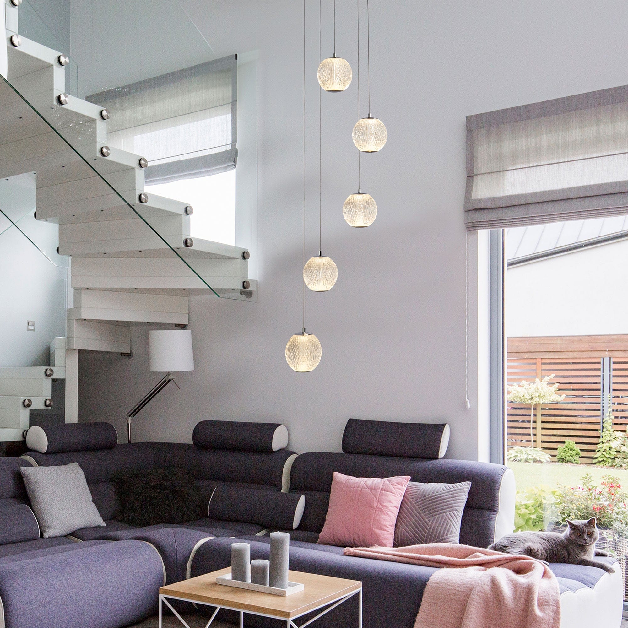 Luxor-5 Light Multi Drop Pendant