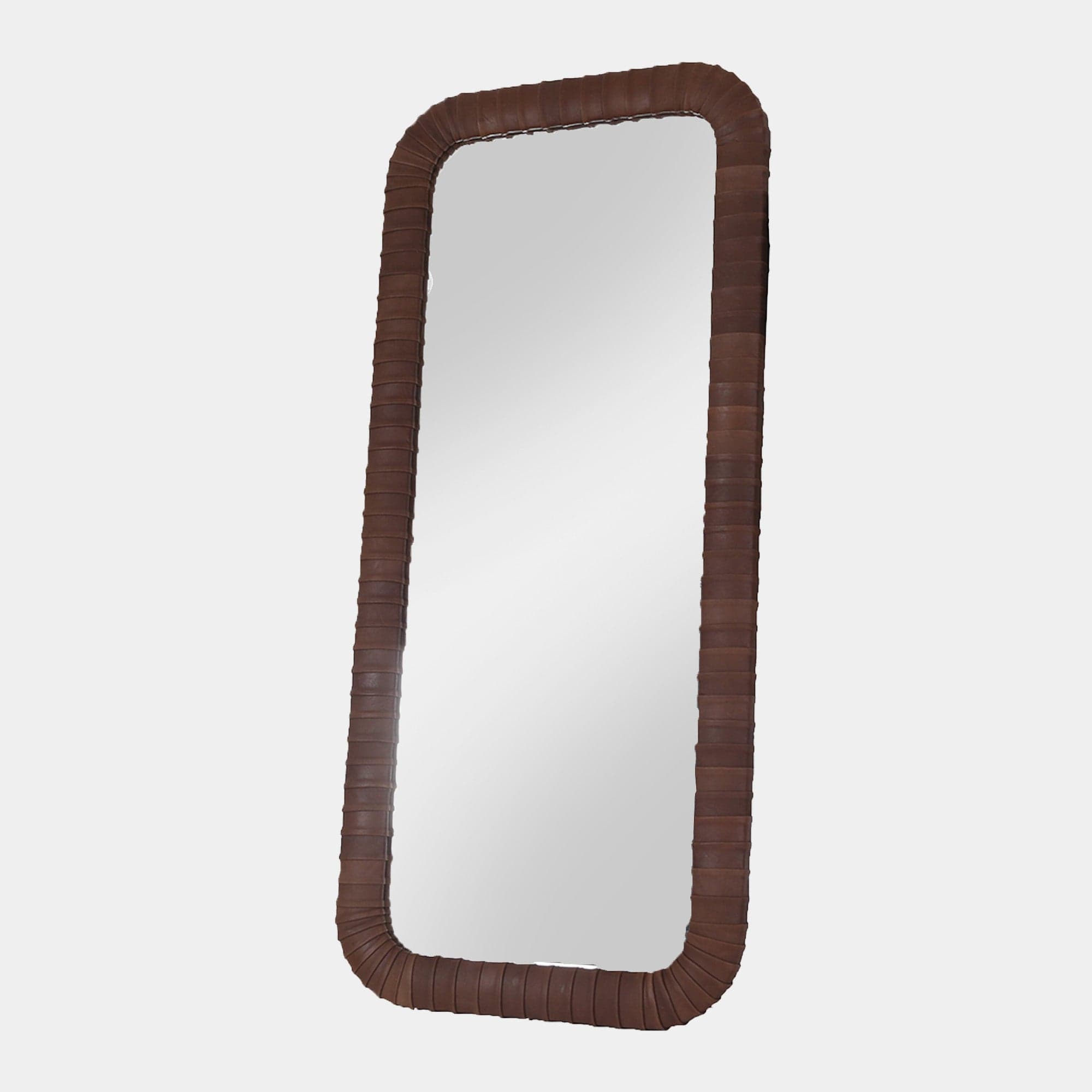 Echo - Large Rectangular Mirror With Leather Frame